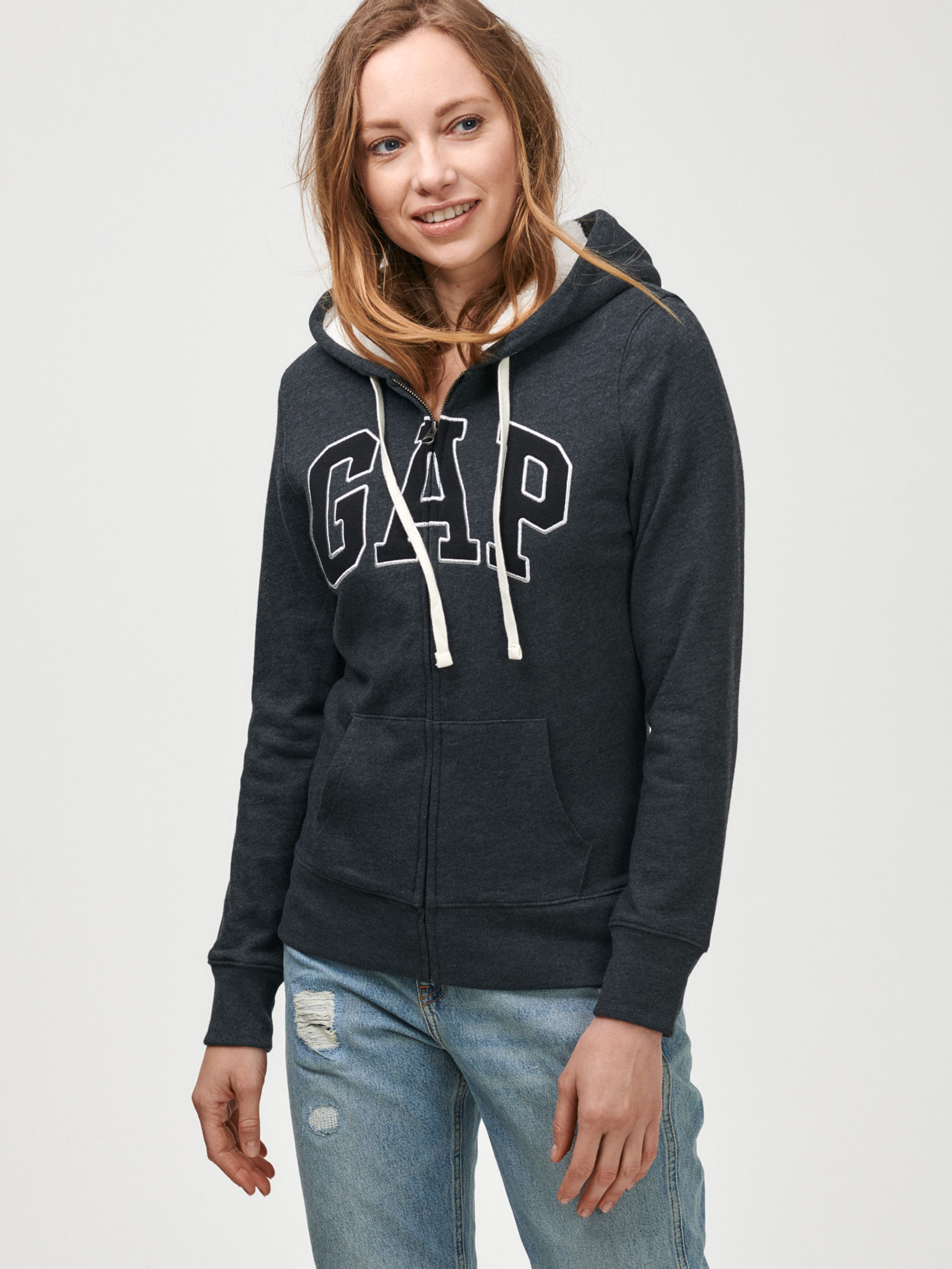 Bluza logo GAP sherpa zip