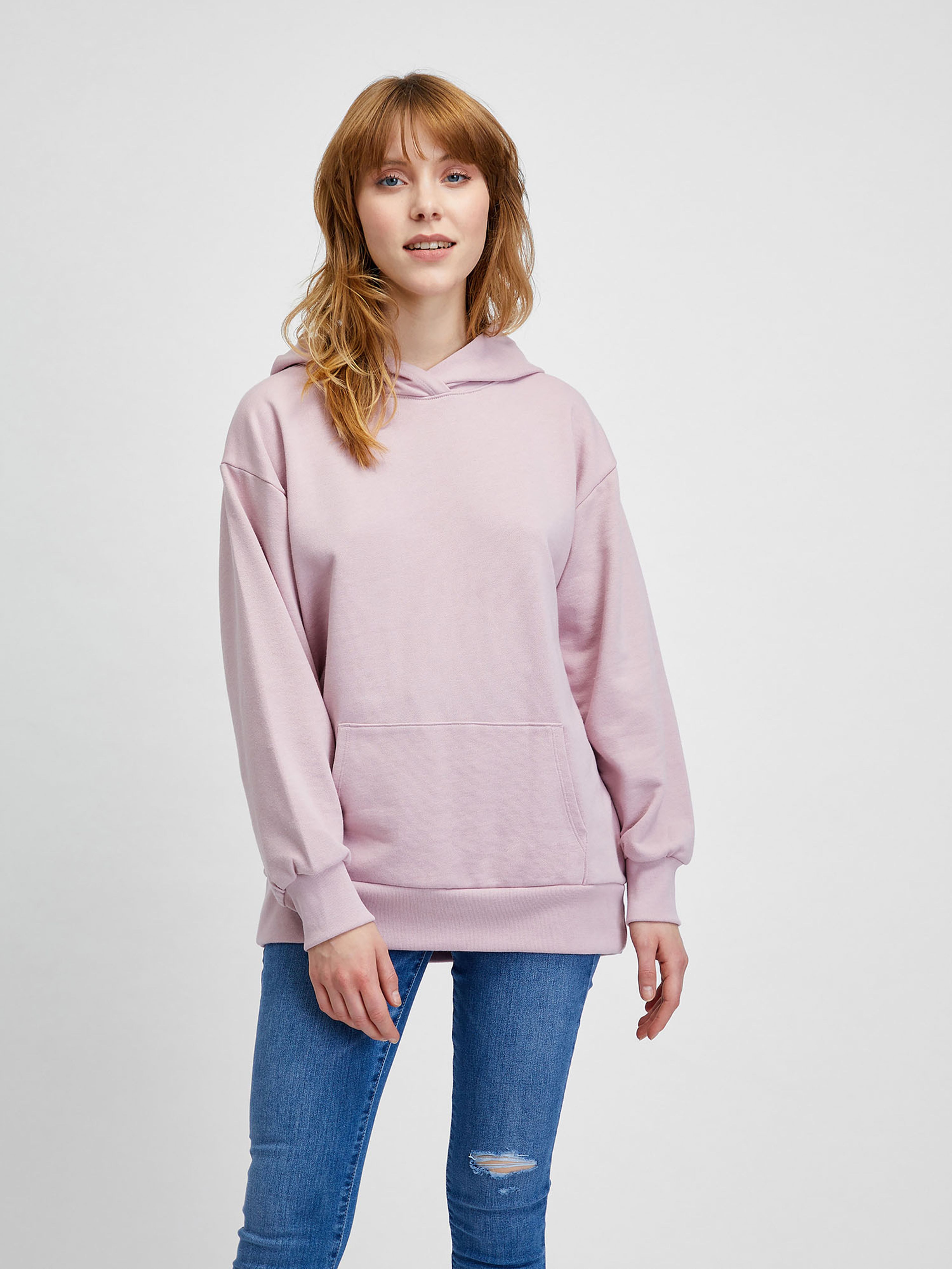 Längeres Sweatshirt mit Kapuze