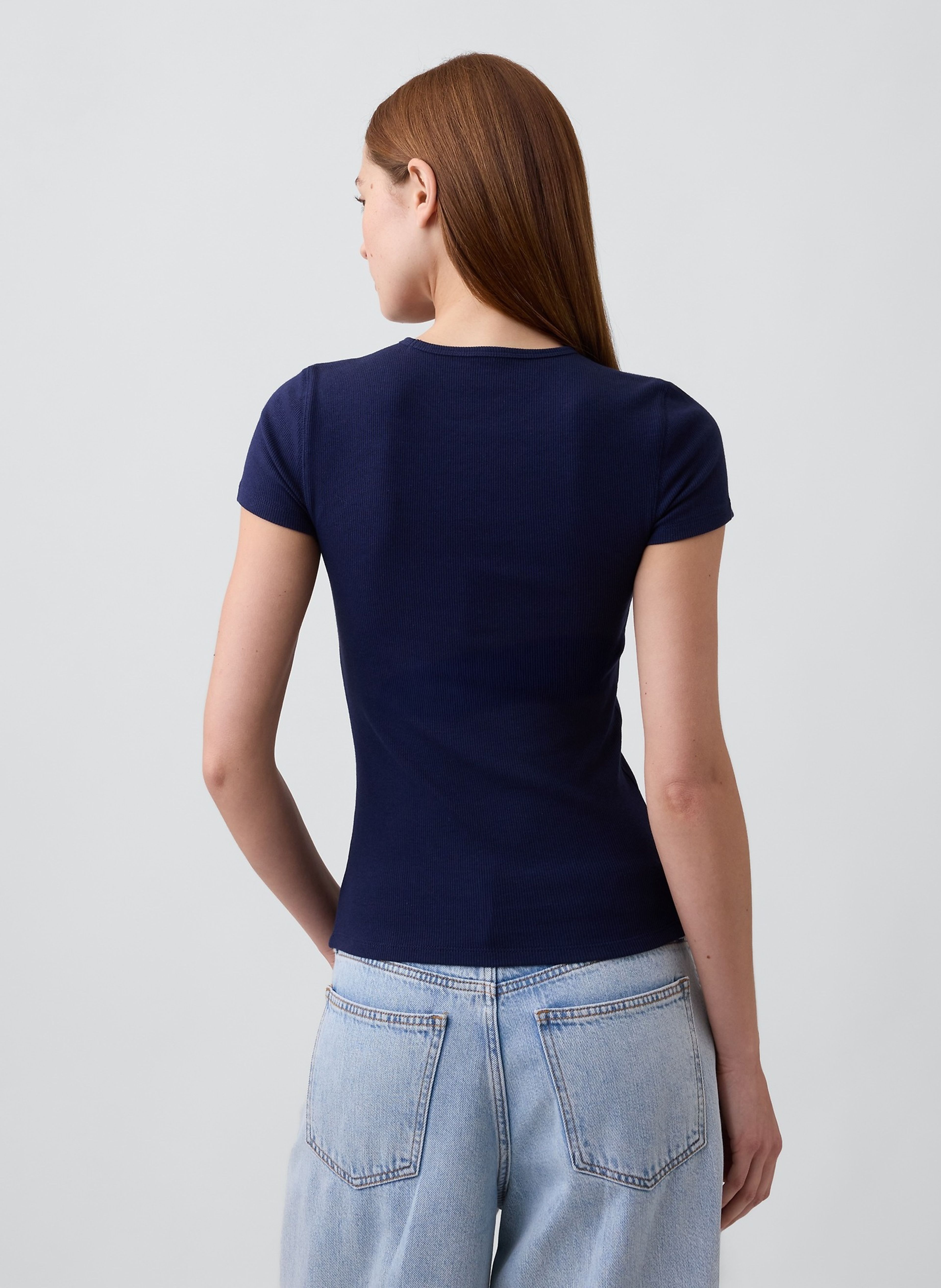 T-shirt côtelé avec logo - 002