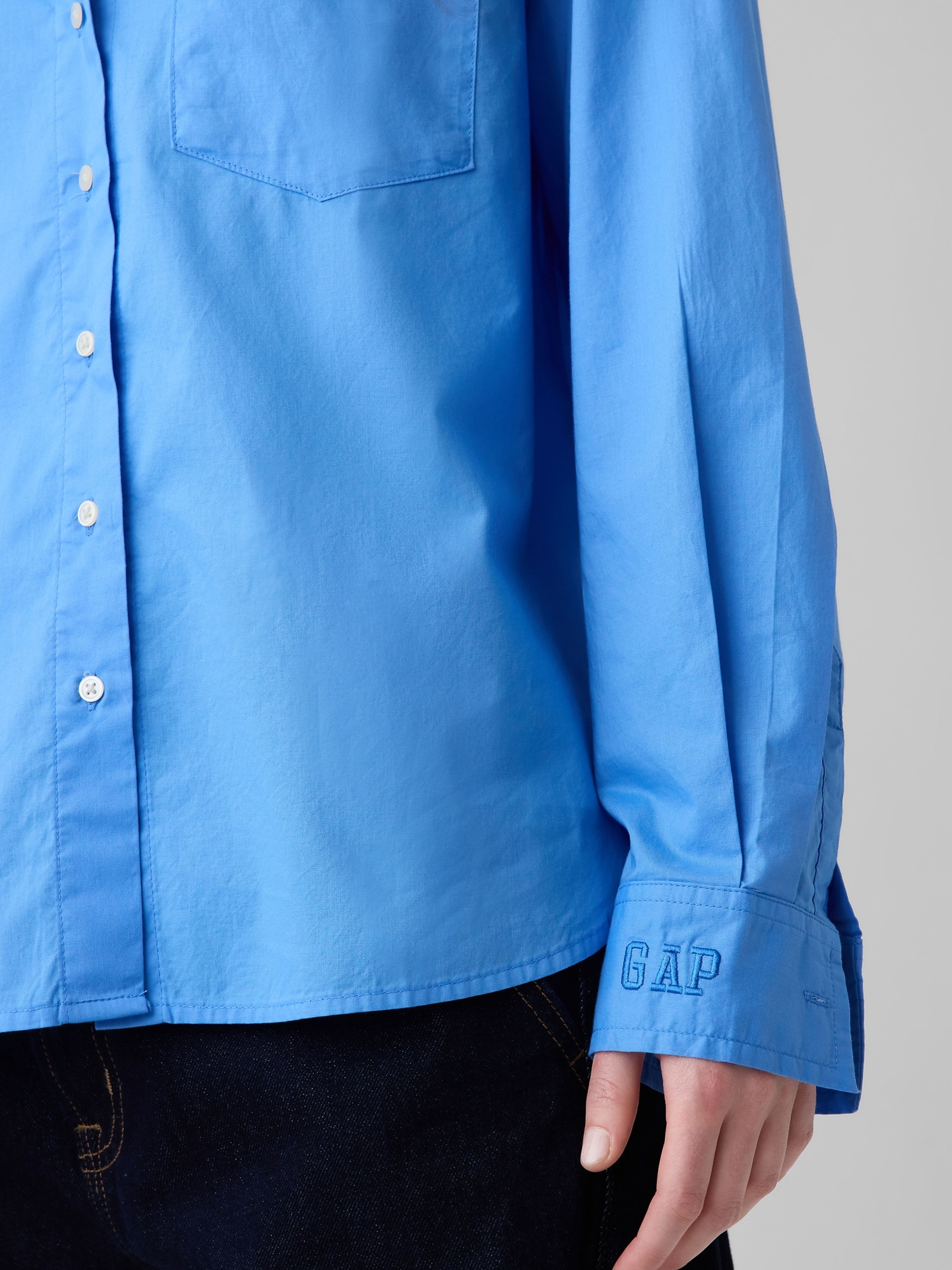 Oversize-Hemd aus Popeline mit Logo - 004