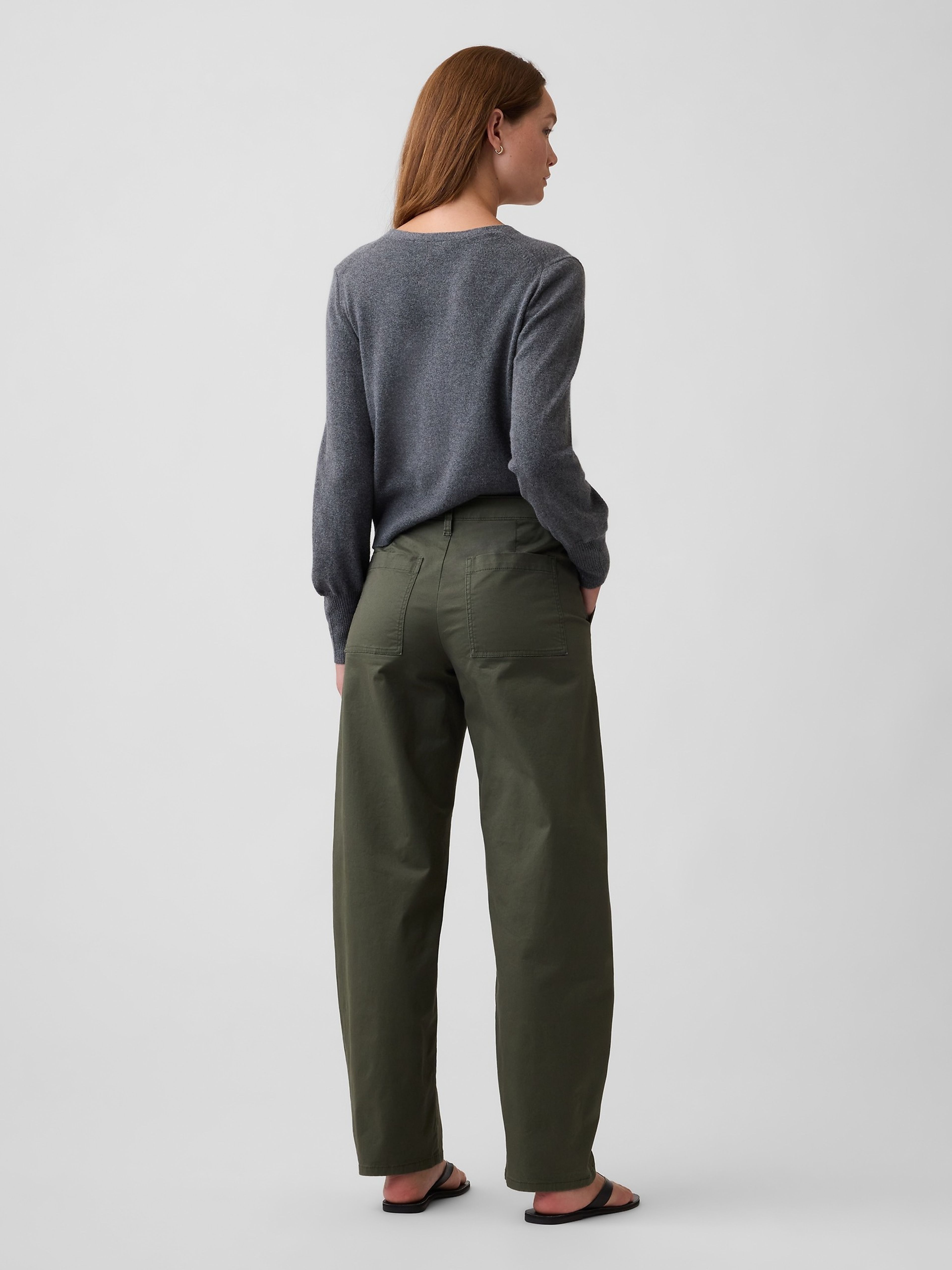 Mid Rise Barrel Khakihose - 004