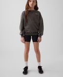 Dziecięce prążkowane biker shorts-Czarny - 003