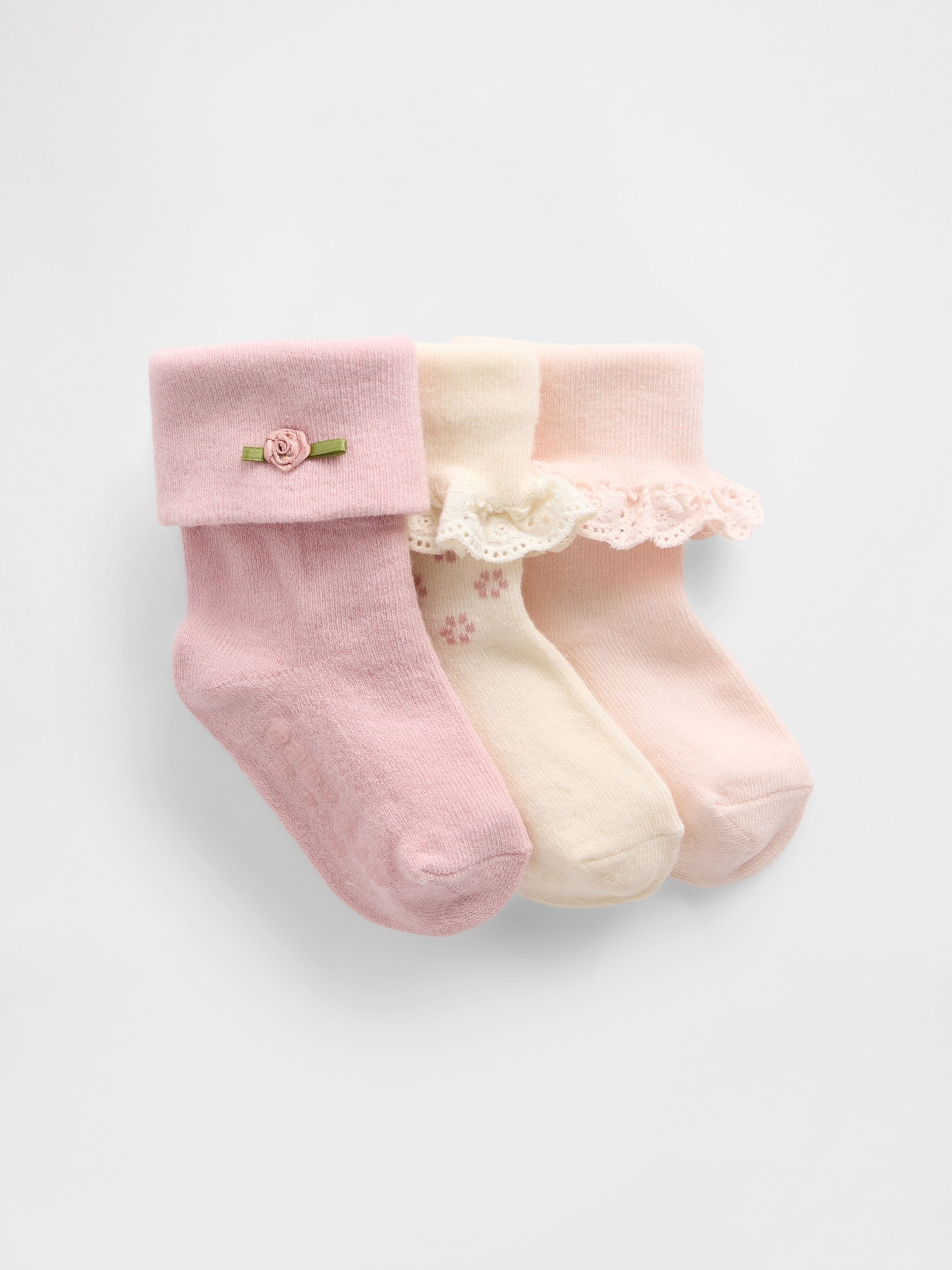 Baby hajtókás zokni 3 pár - 001