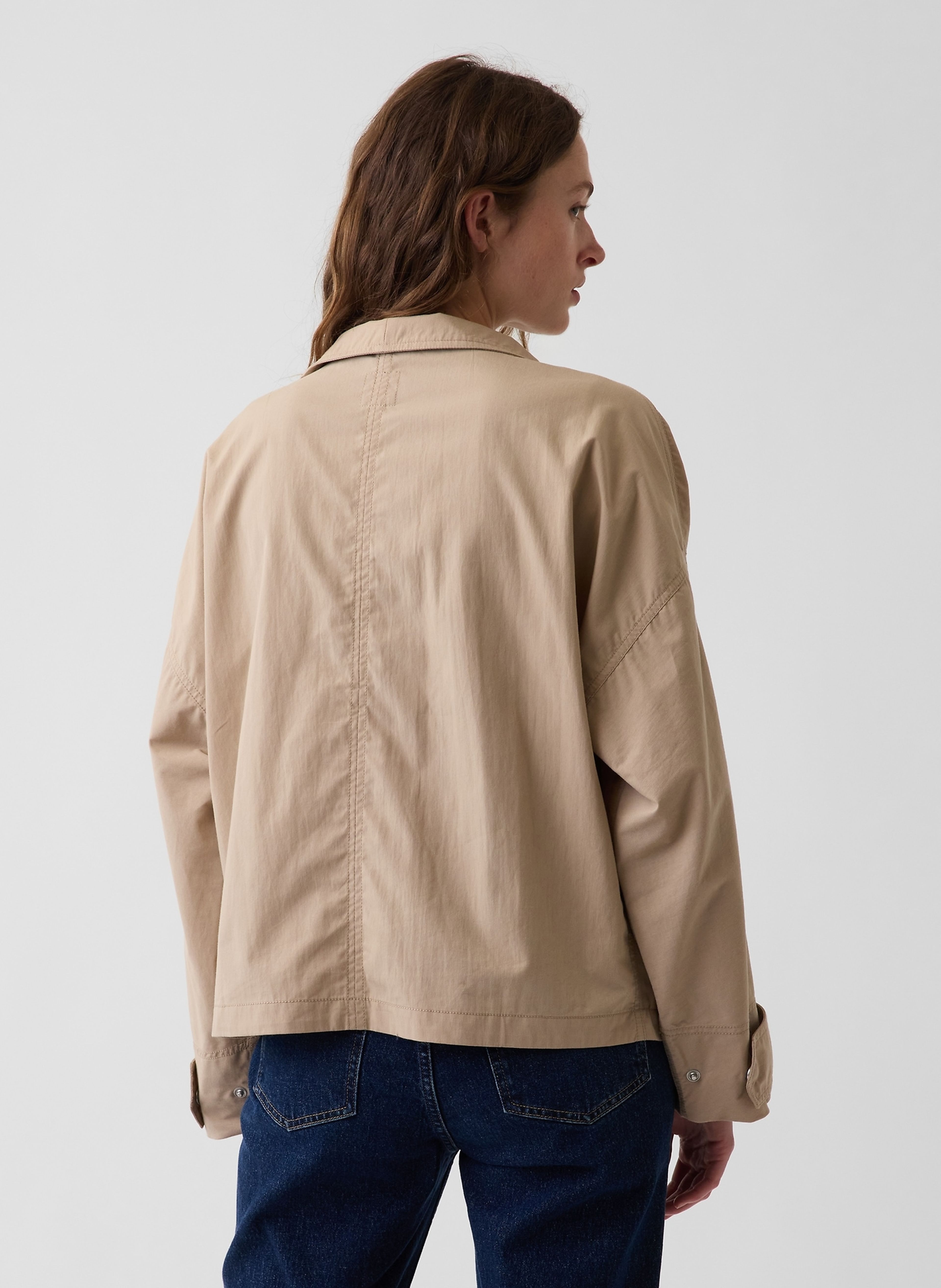Popelínová oversize bunda - 003