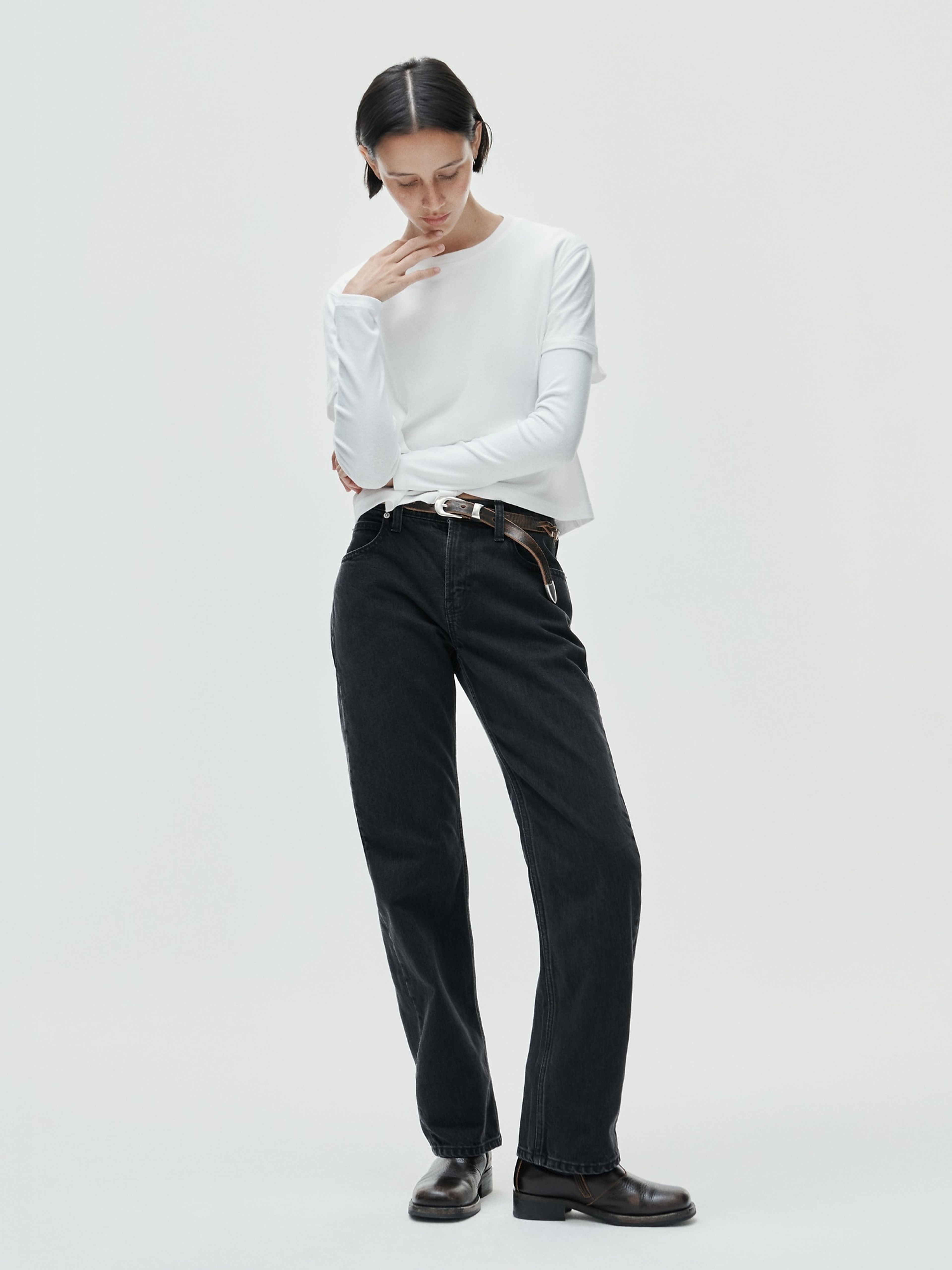 Jean Mid Rise Straight Taper - 008