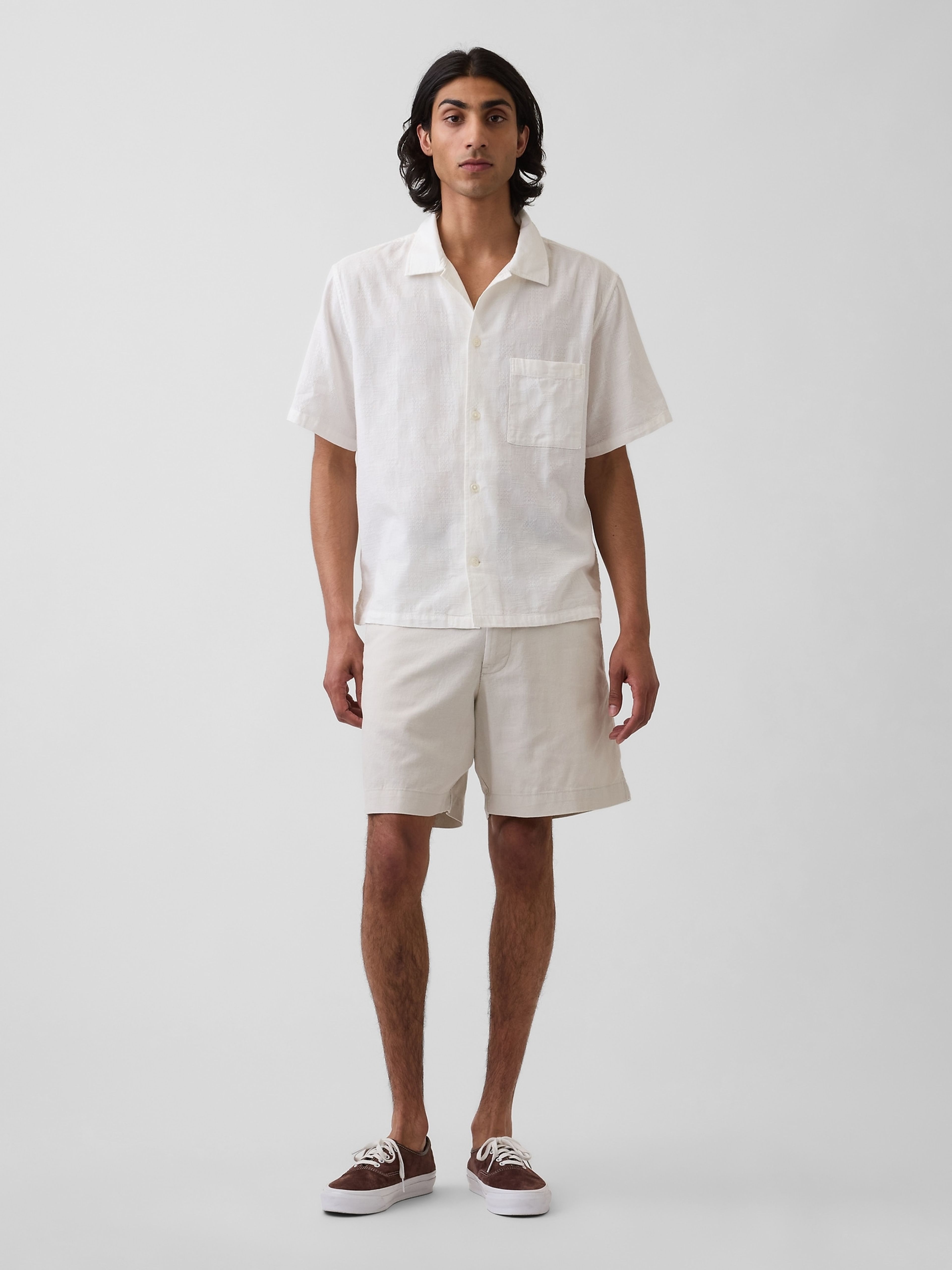 Short en mélange de lin - 001