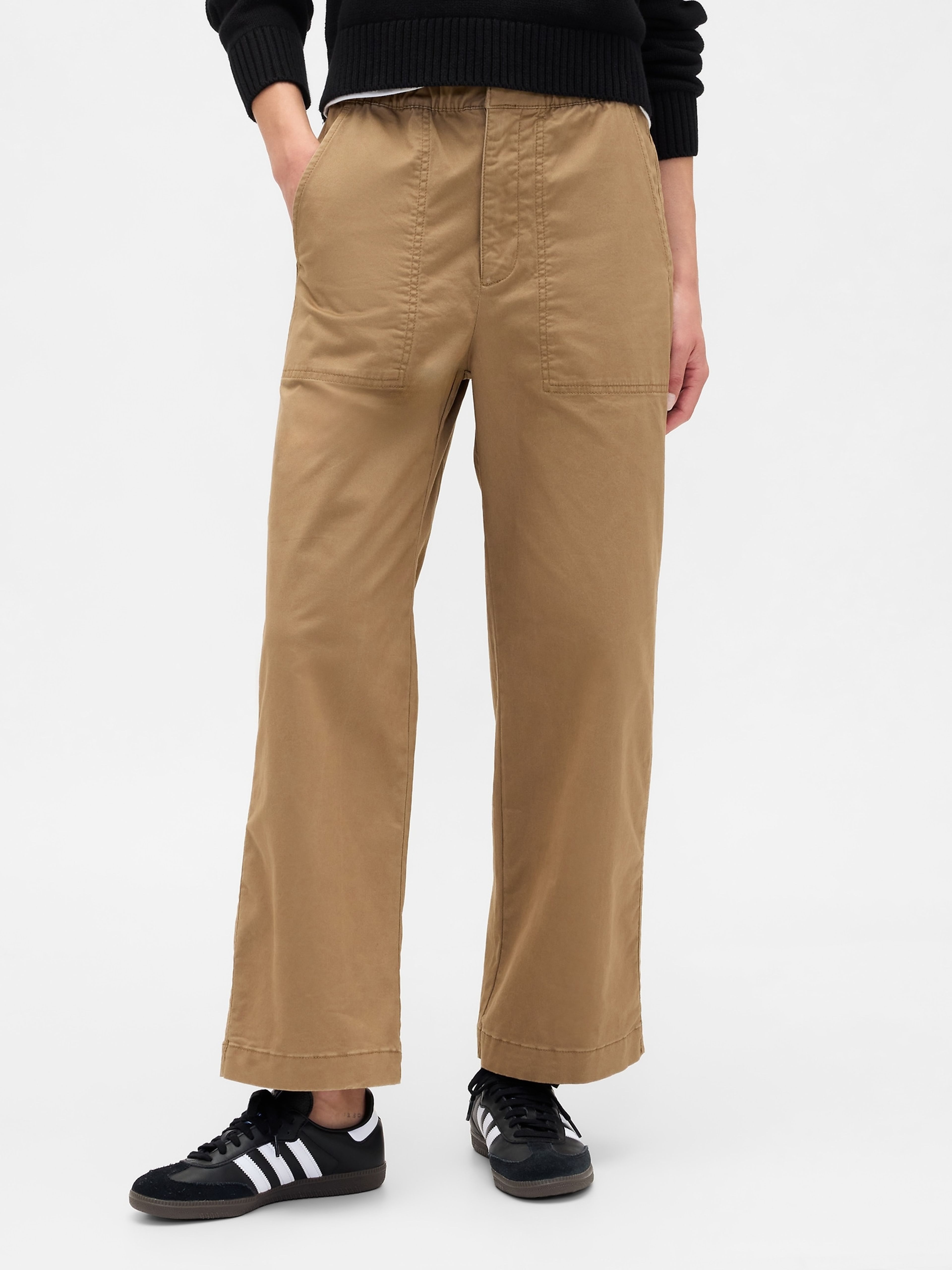 Spodnie khaki High Rise Wide-Leg - 003