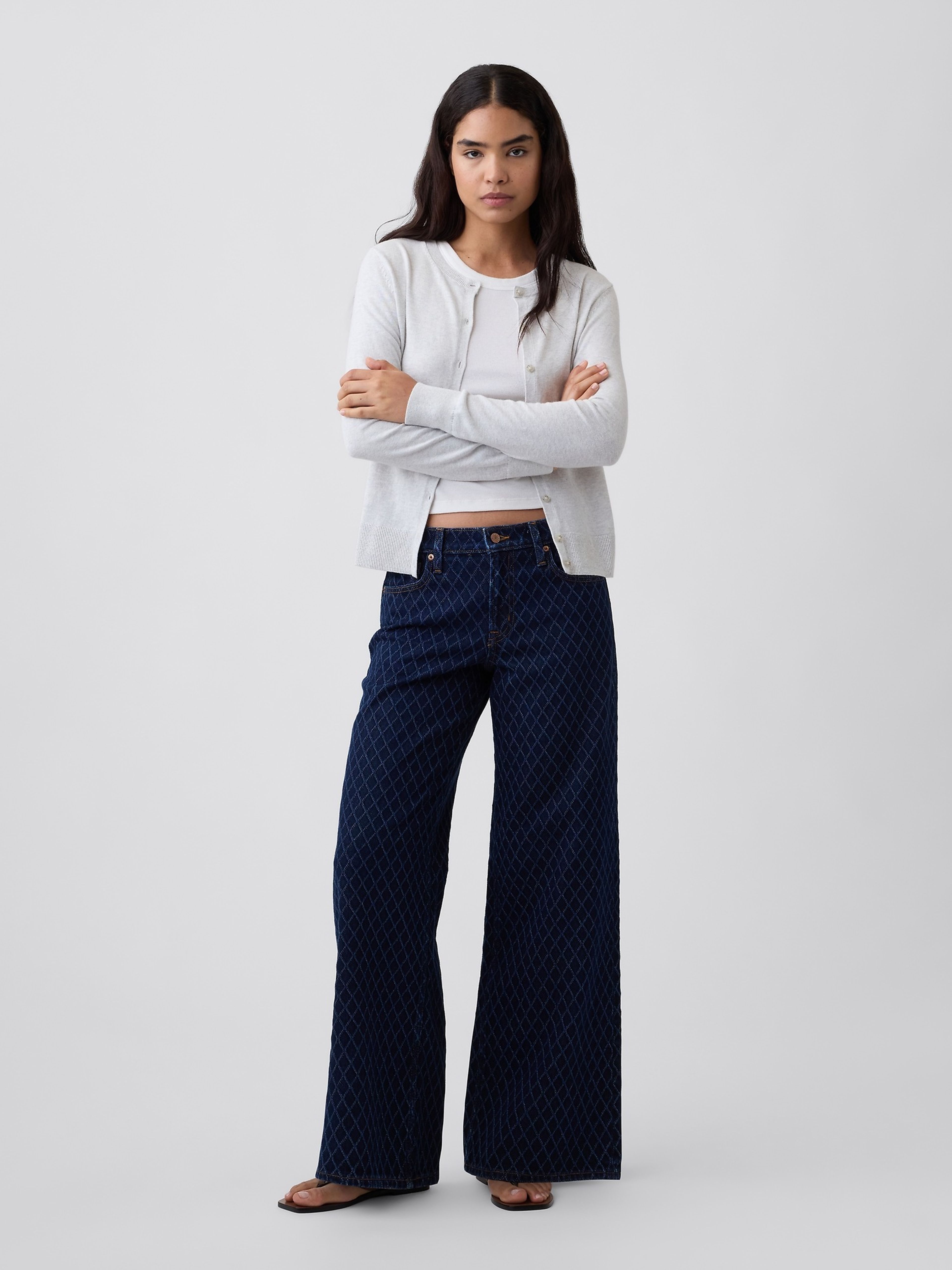 Mid Rise Wide-Leg Jeans - 001