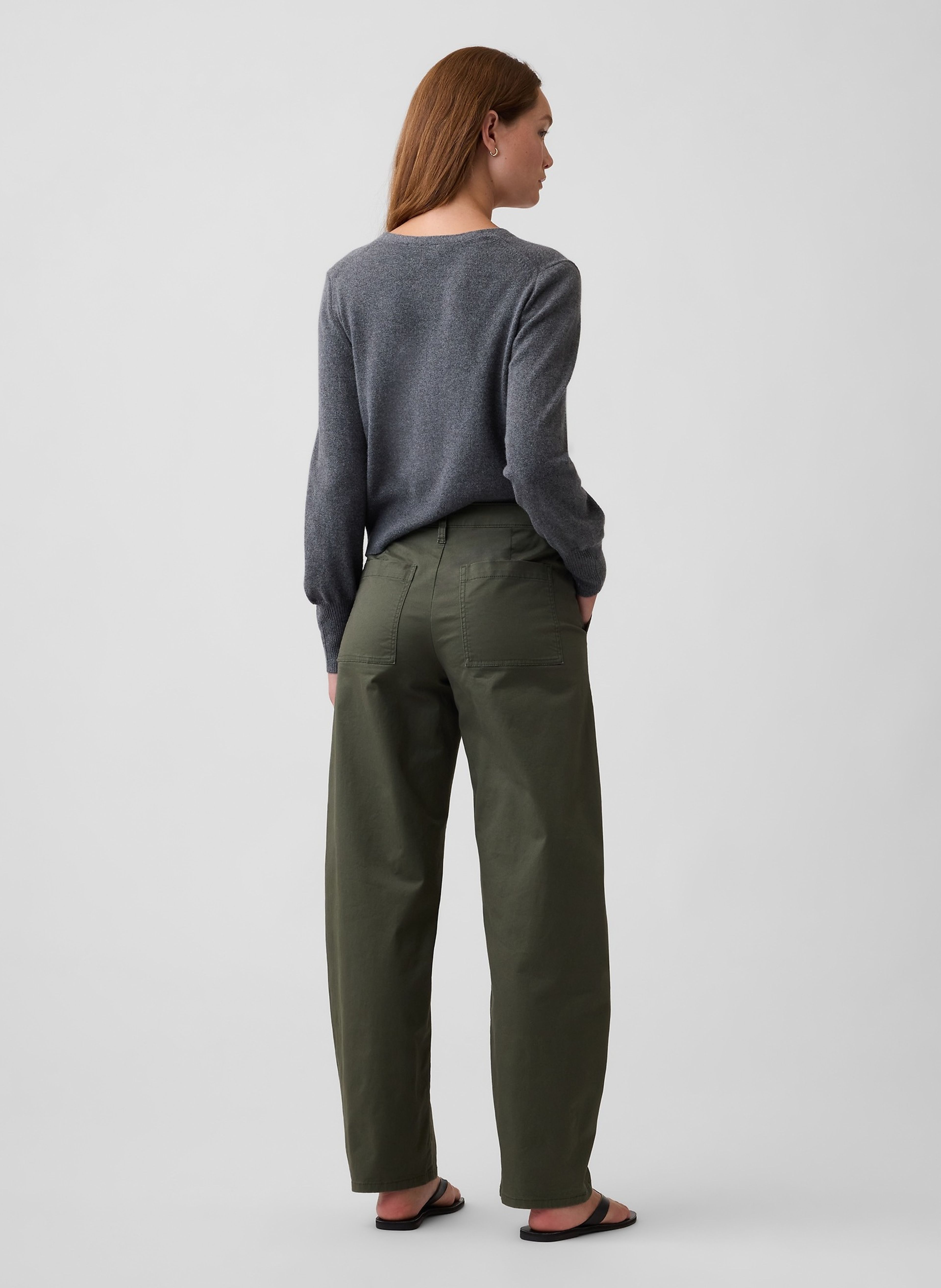 Mid Rise Barrel Khakihose - 004