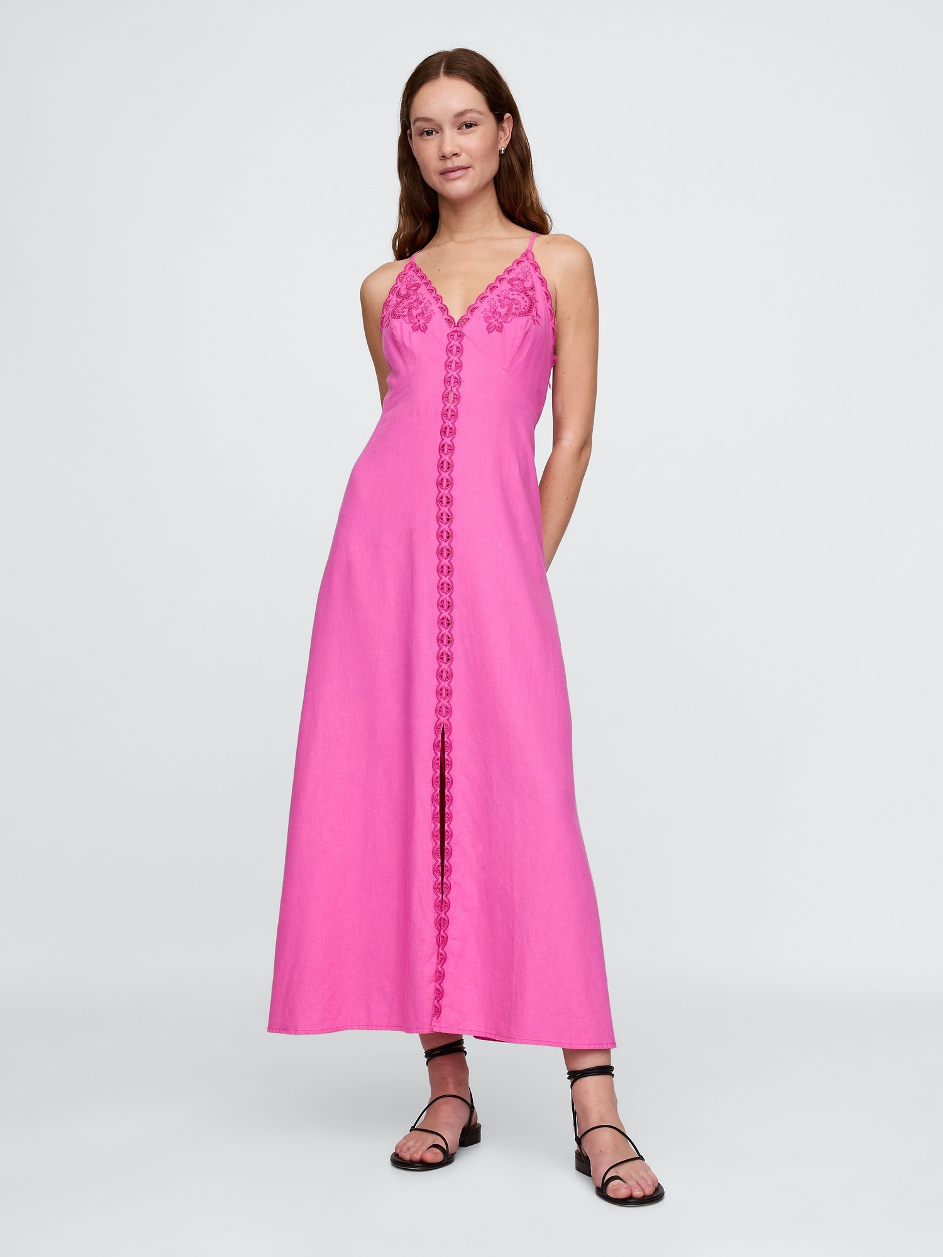 Lniana sukienka maxi
