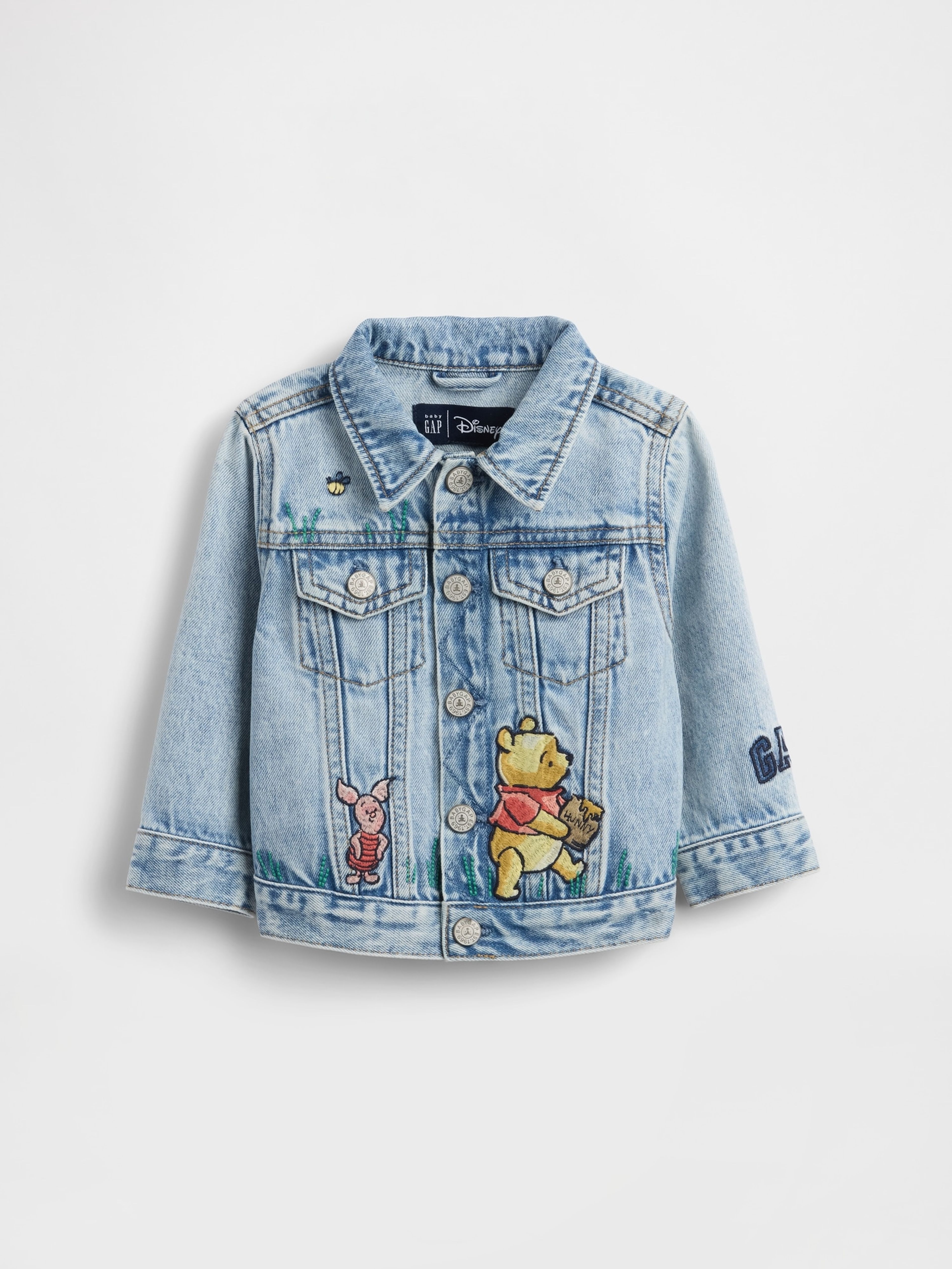 Baby jachetă din denim Gap × Winnie the Pooh