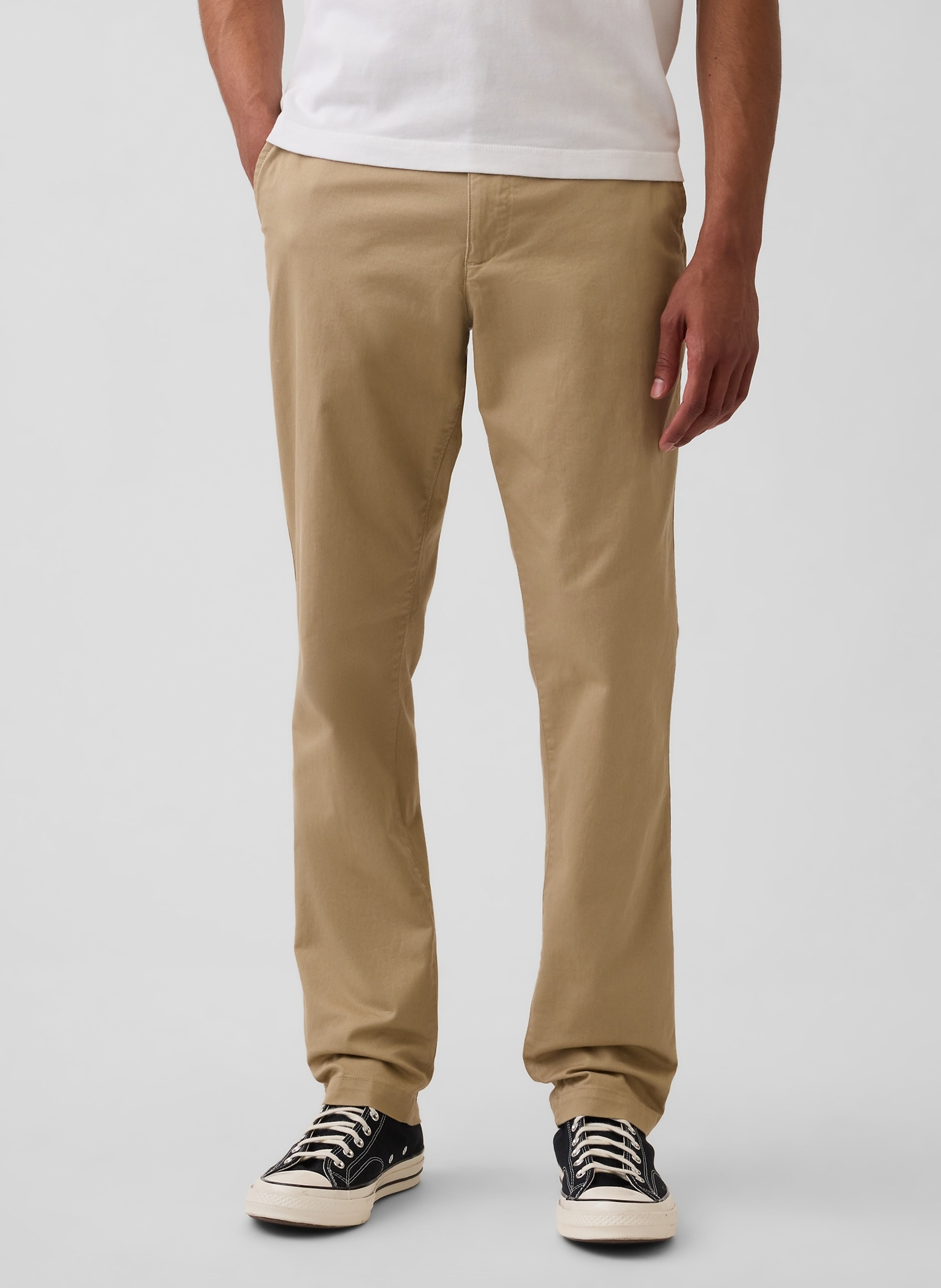 Slim khaki kalhoty - 002
