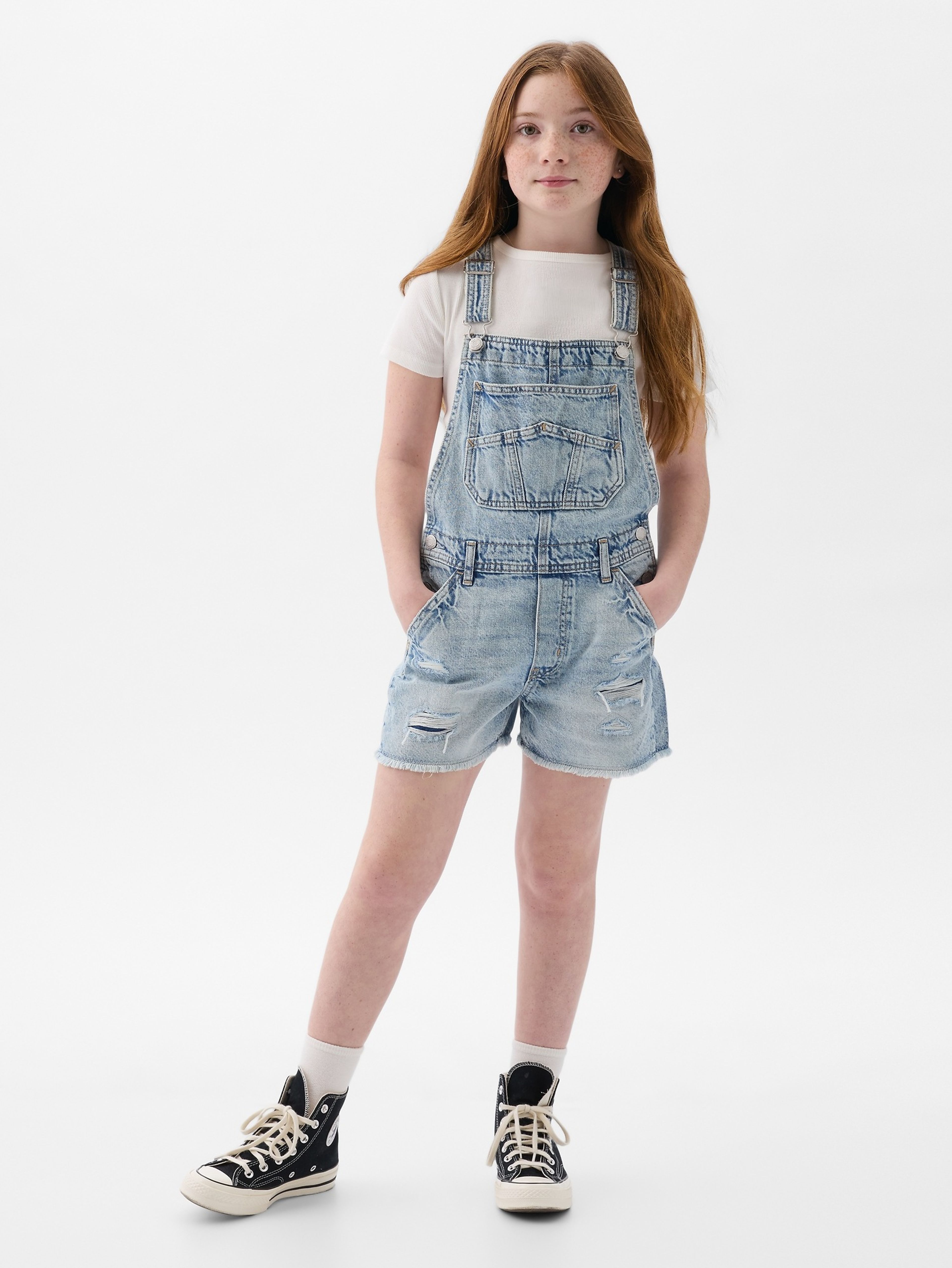 Kinder-Denim-Shorts mit Träger