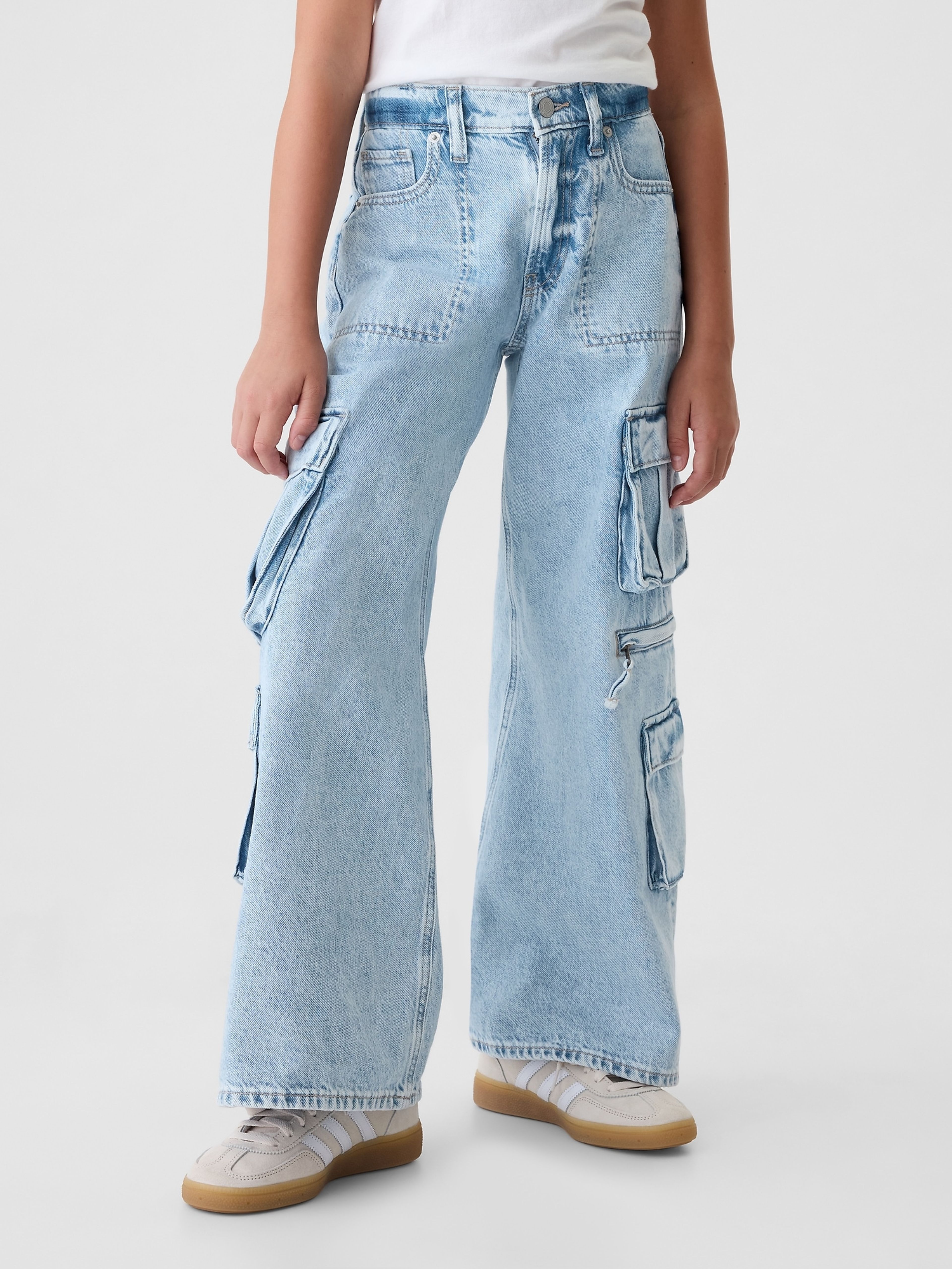 Kinder Cargo-Baggy-Jeans Mid Rise