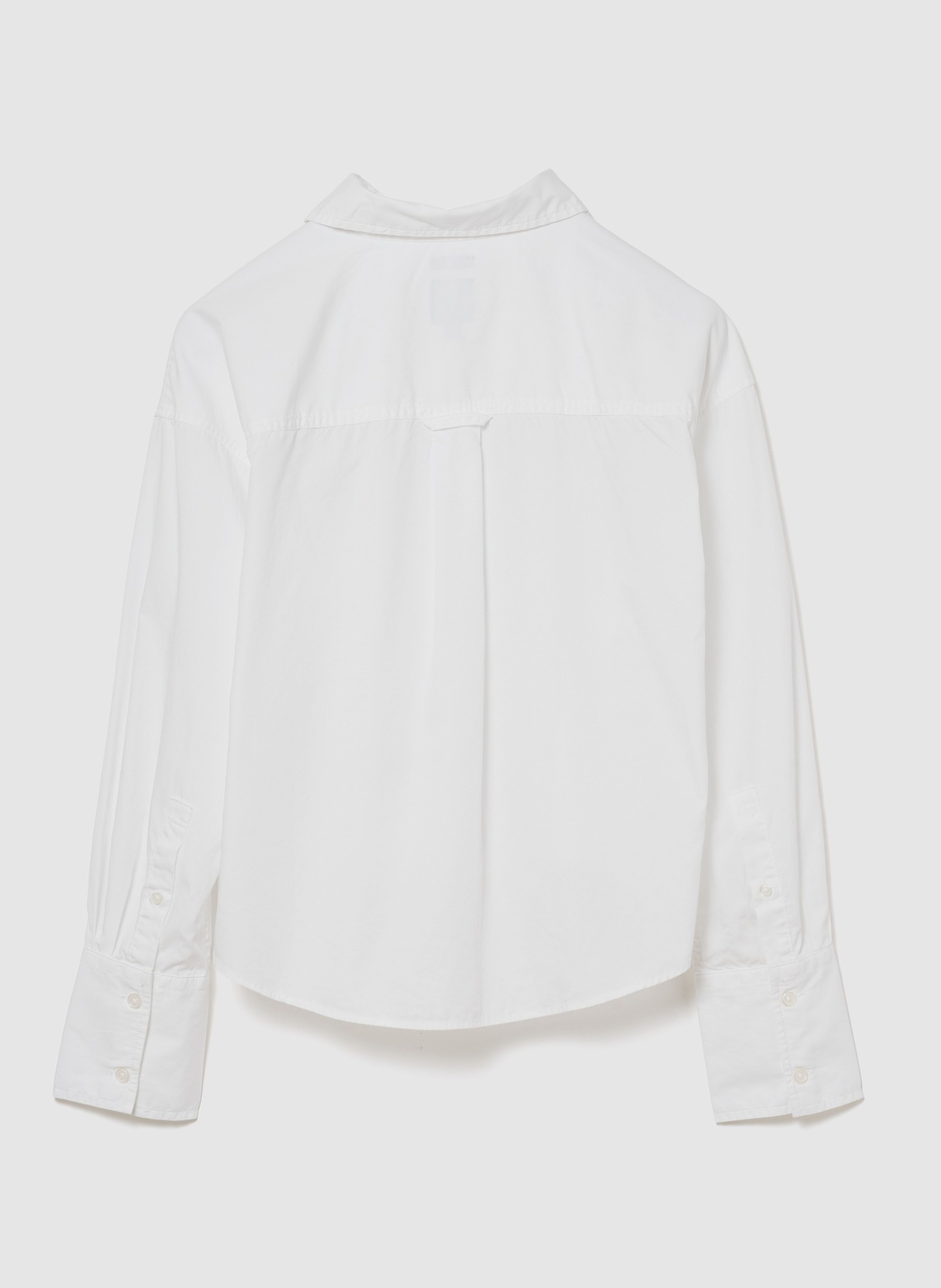 Crop popelínová oversize košeľa - 003