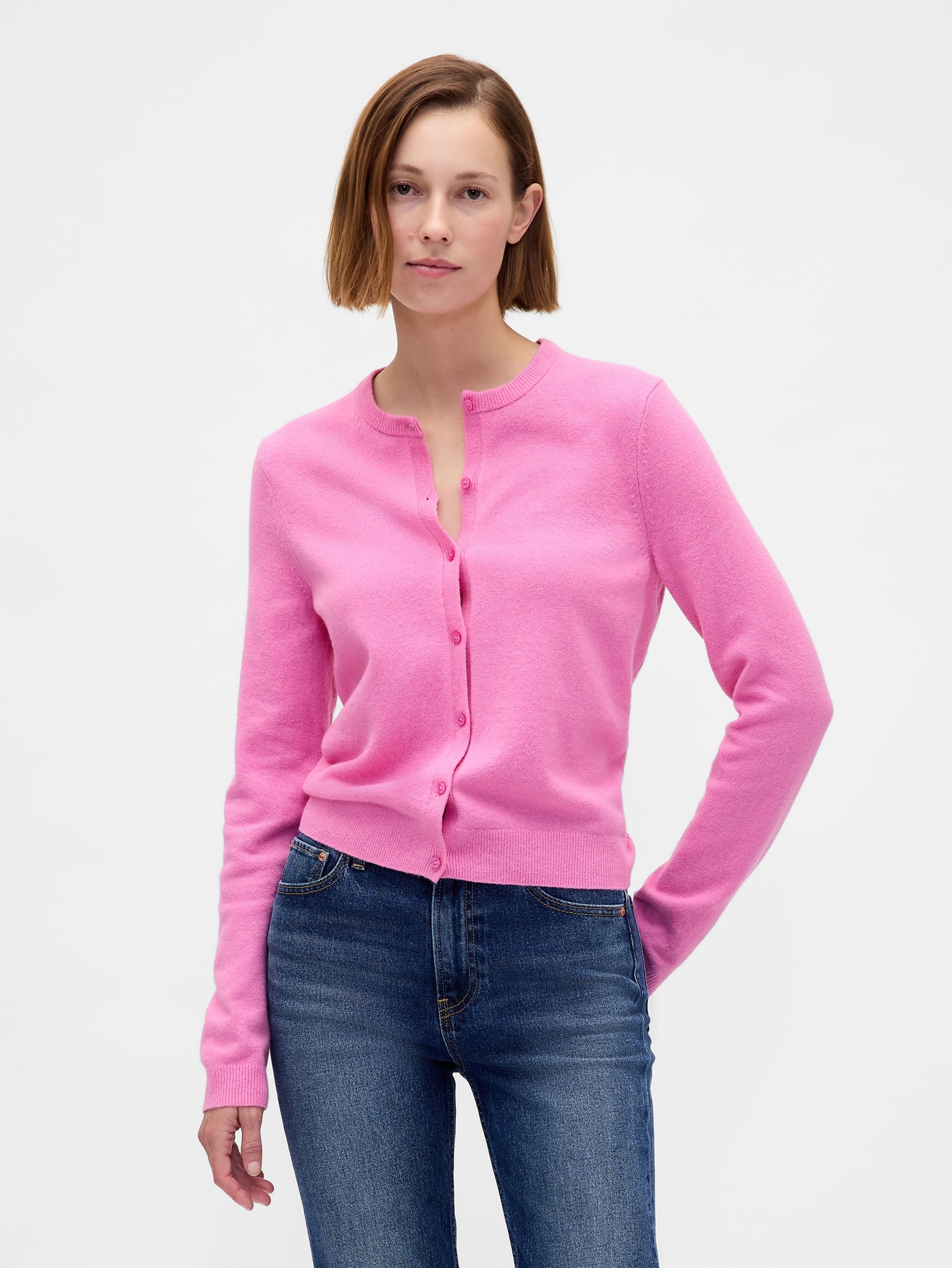 Damen-Crop-Cardigan CashSoft