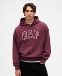 Oversize mikina Heavyweight unisex s logem-Červená - 001