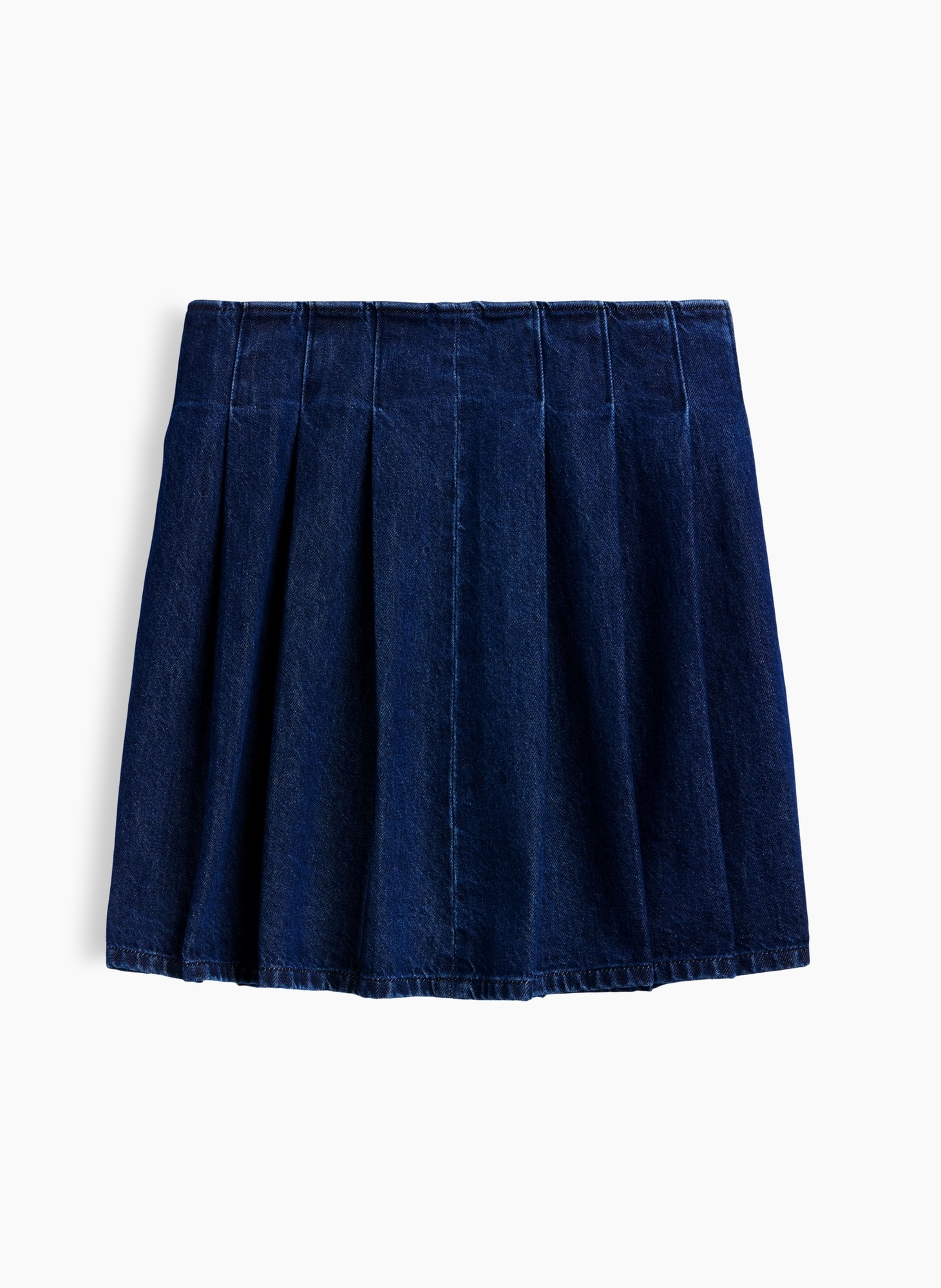 Džínová plisovaná mini sukně - 005