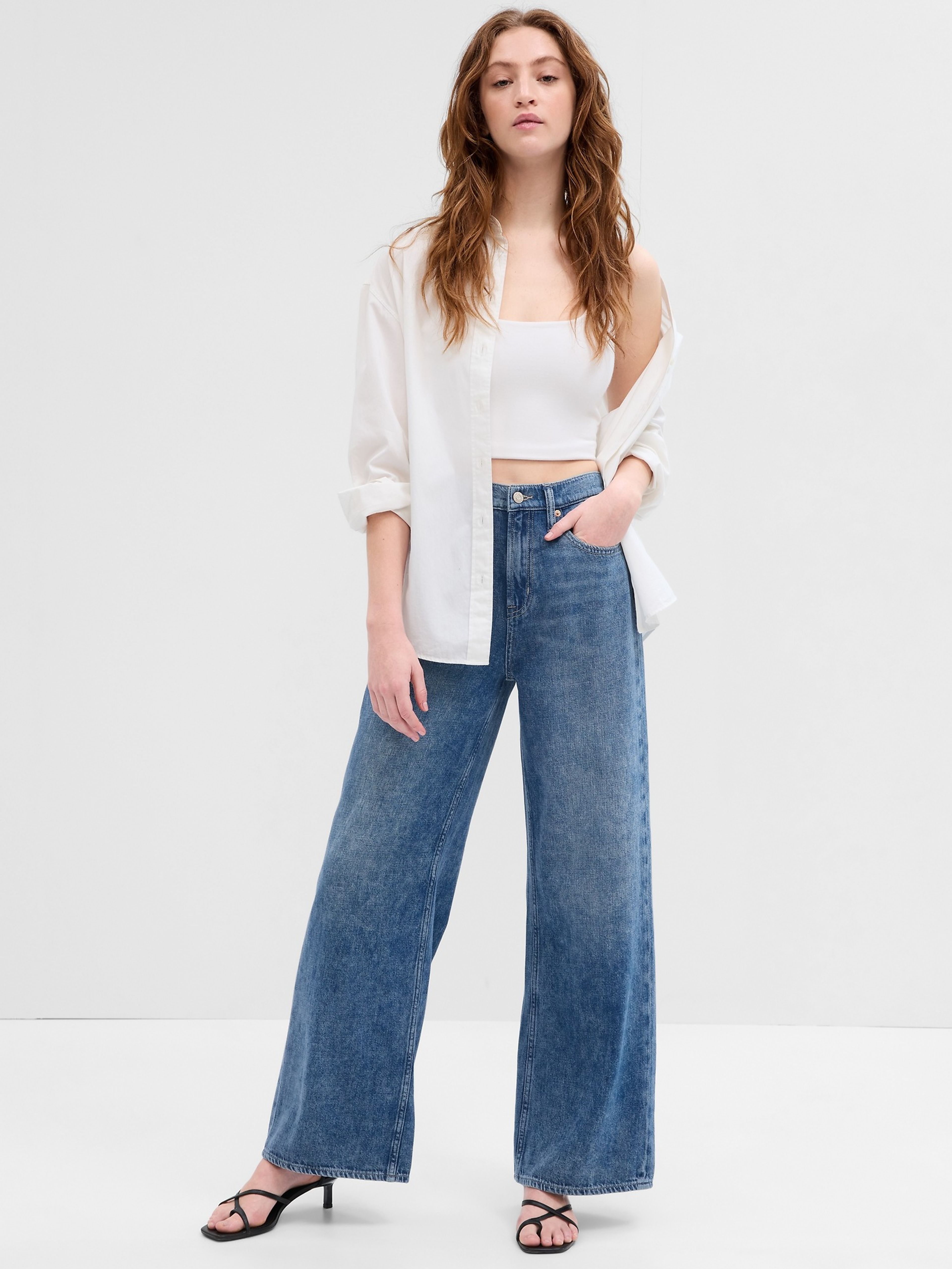 High Rise Wide-Leg Washwell-Jeans