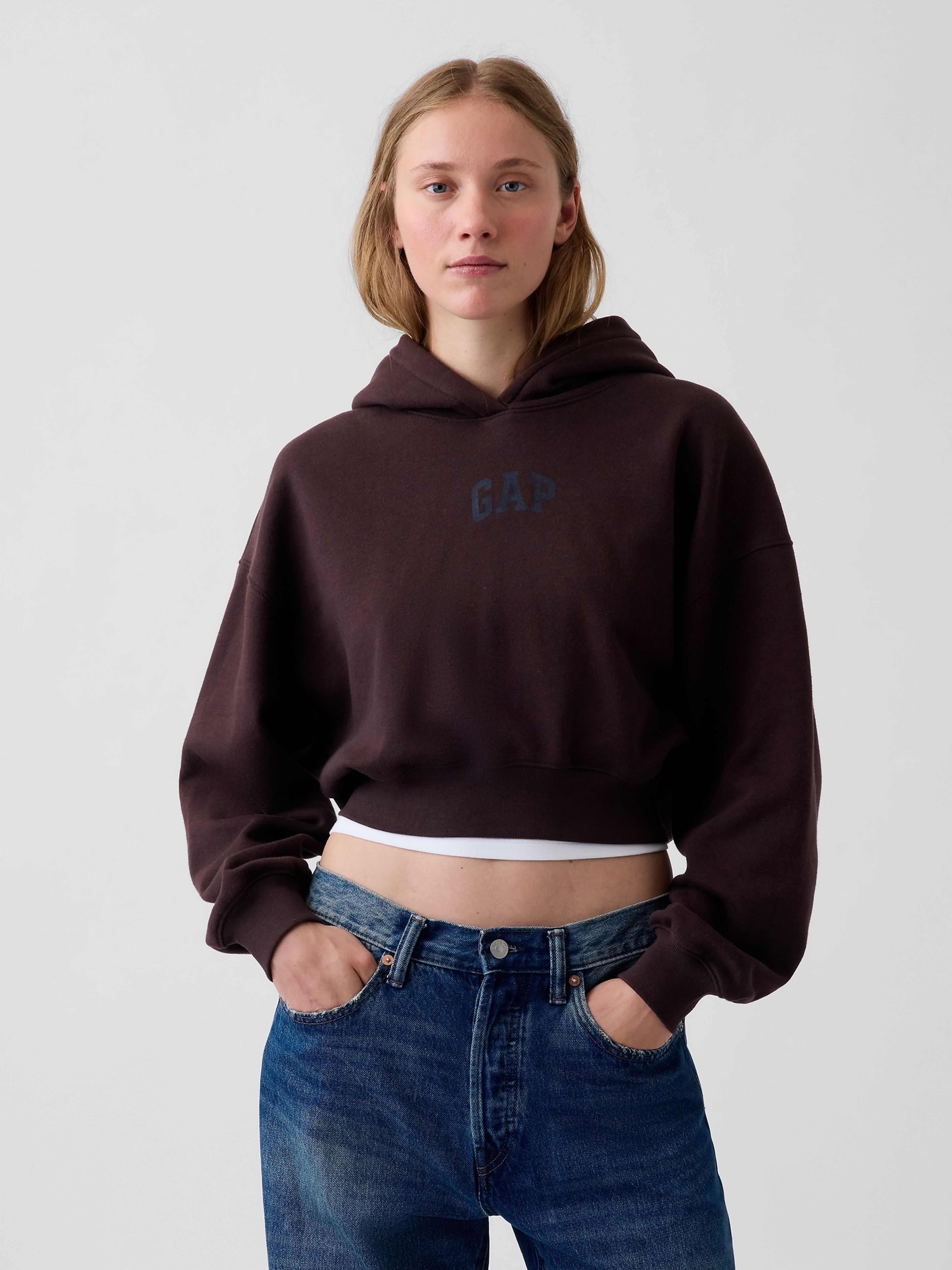 Bluza crop VintageSoft z logo - 002