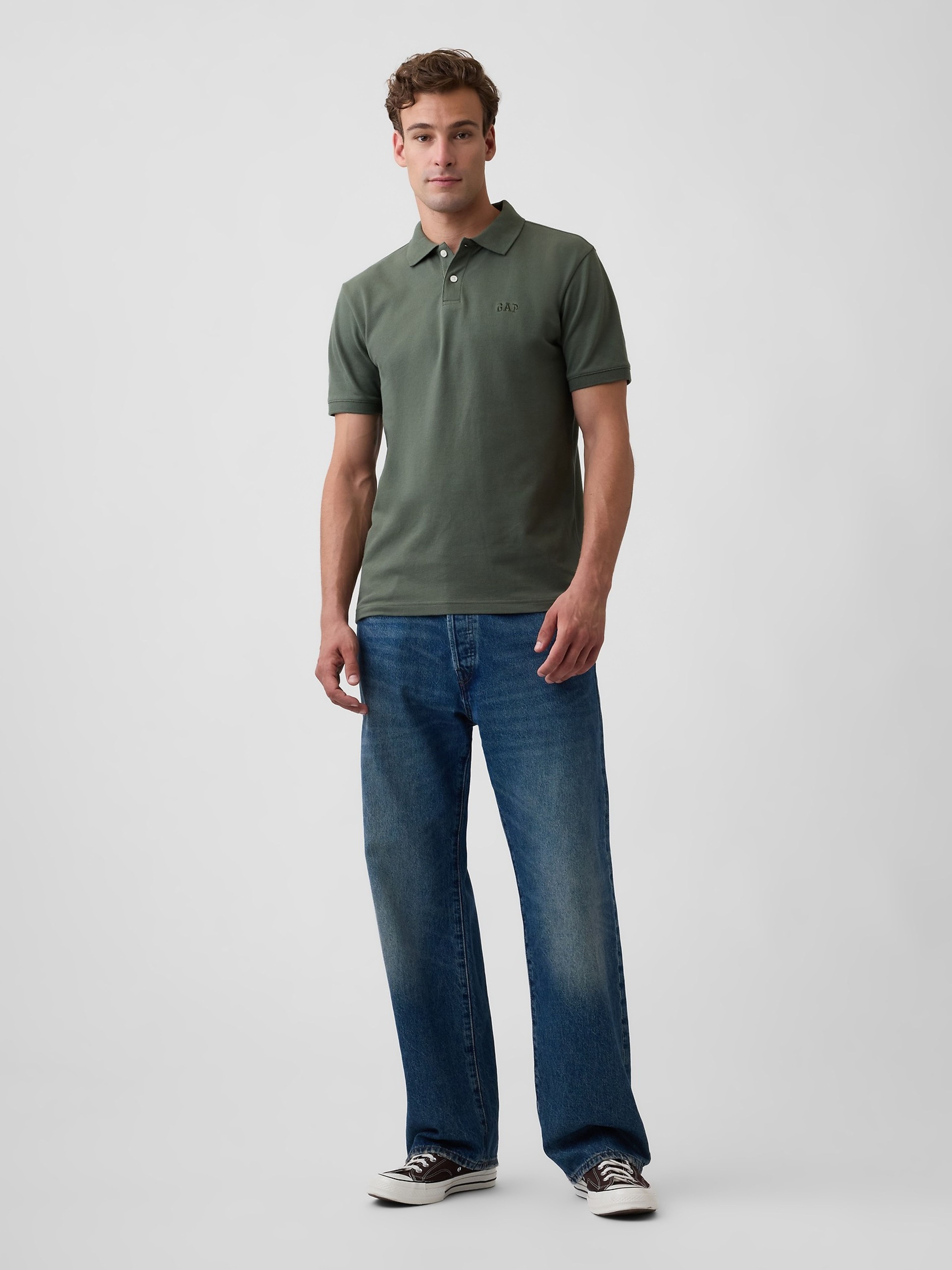 Polo tričko piqué s logem - 002