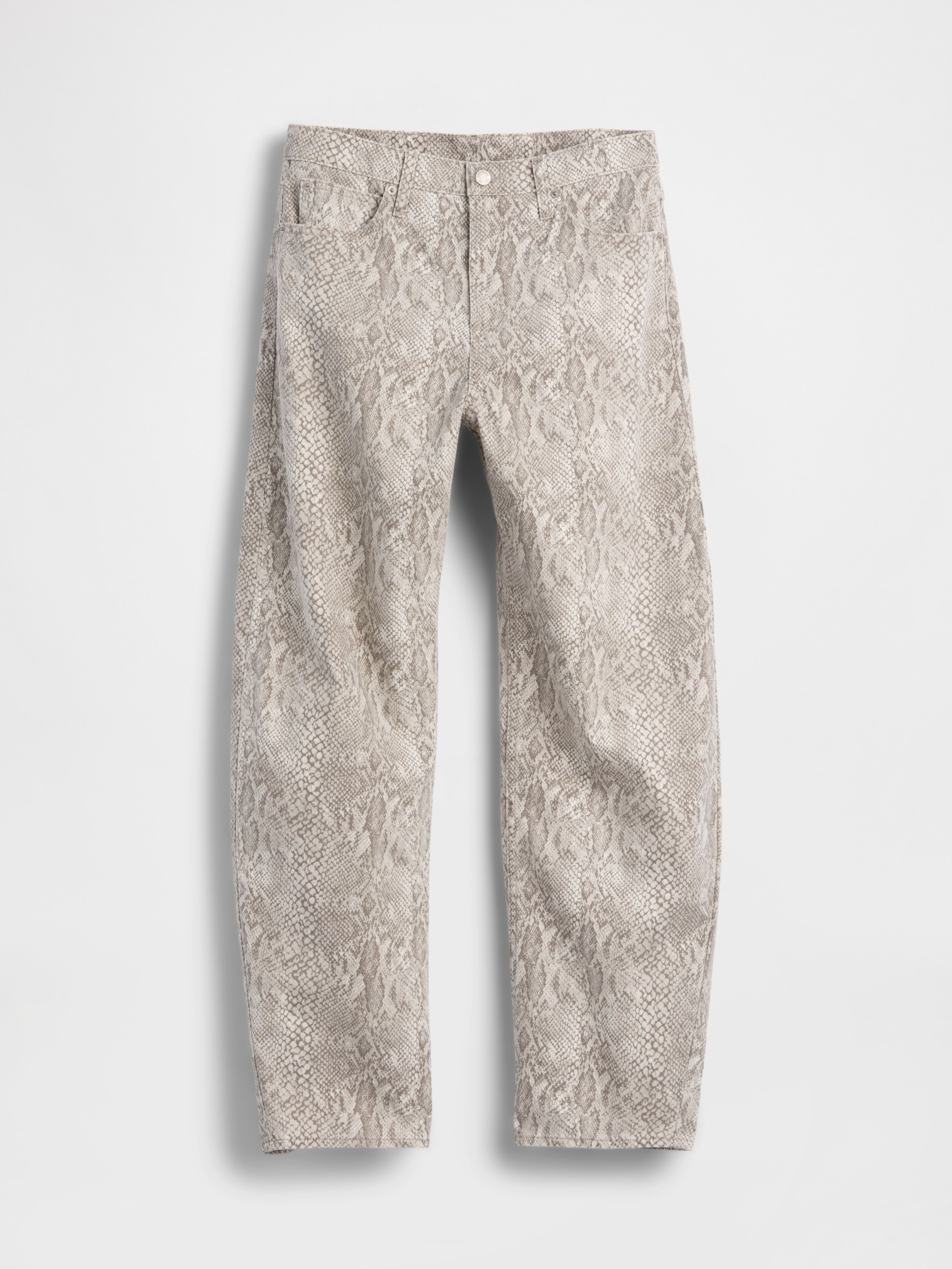 High Rise Barrel Jeans gemustert - 005