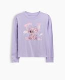 Dětské oversize tričko Gap × Lilo & Stitch-Fialová - 001