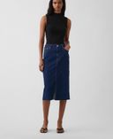 Jupe midi en jean-Bleu marine - 001