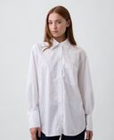Popelínová oversize košeľa Big Shirt-Biela - 003
