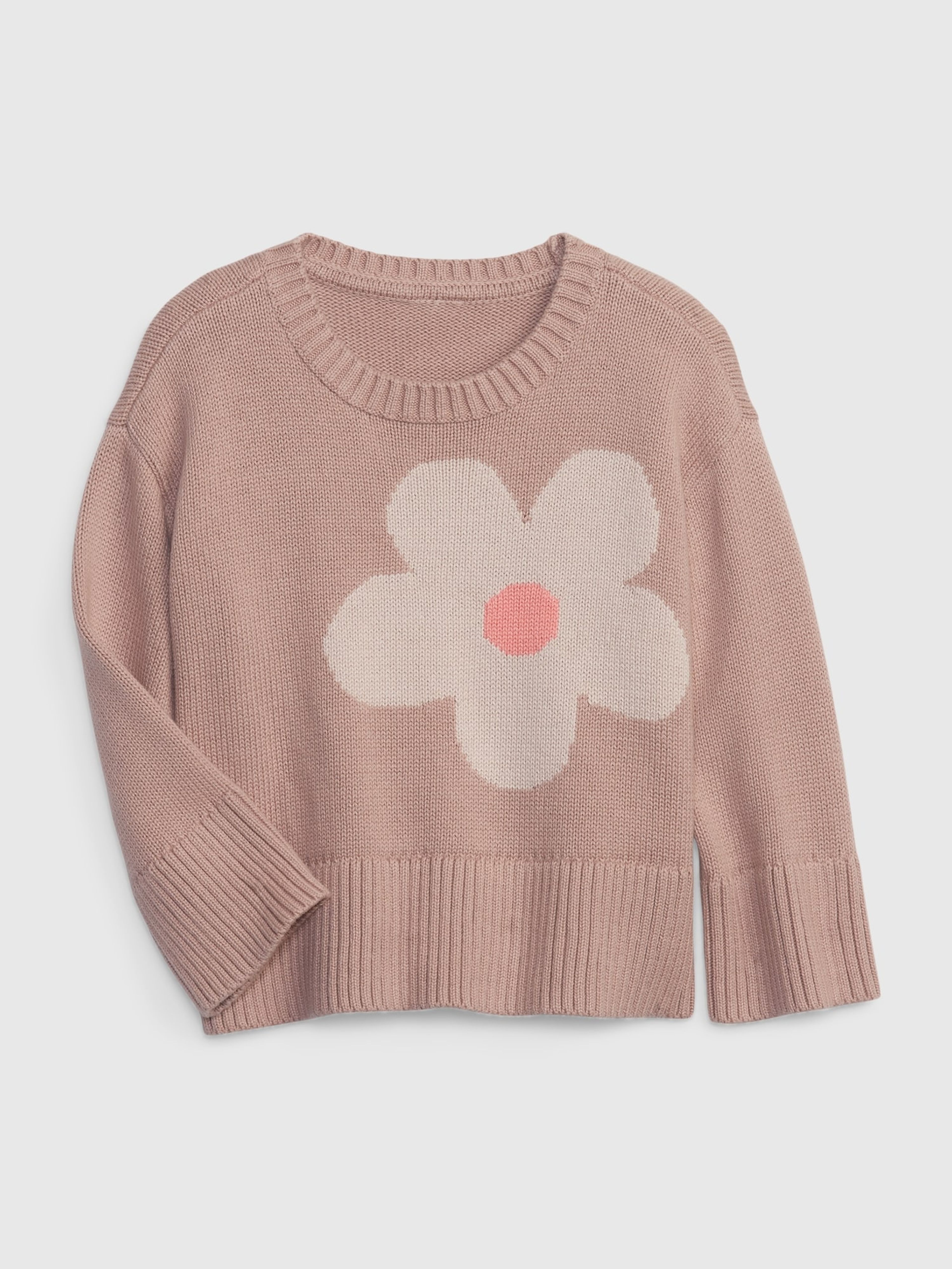 Kinder-Strickpullover mit Blume