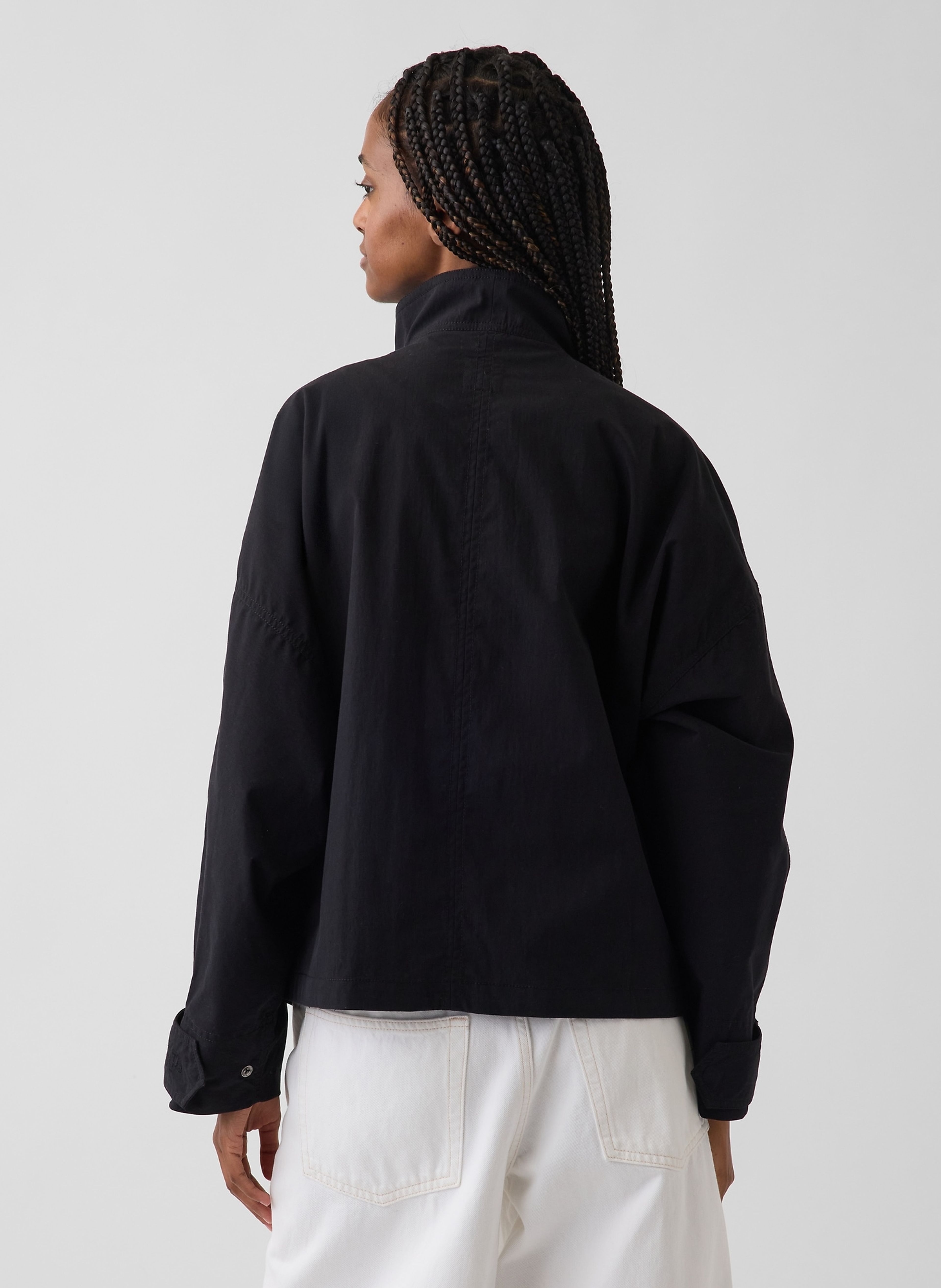 Popelínová oversize bunda - 003