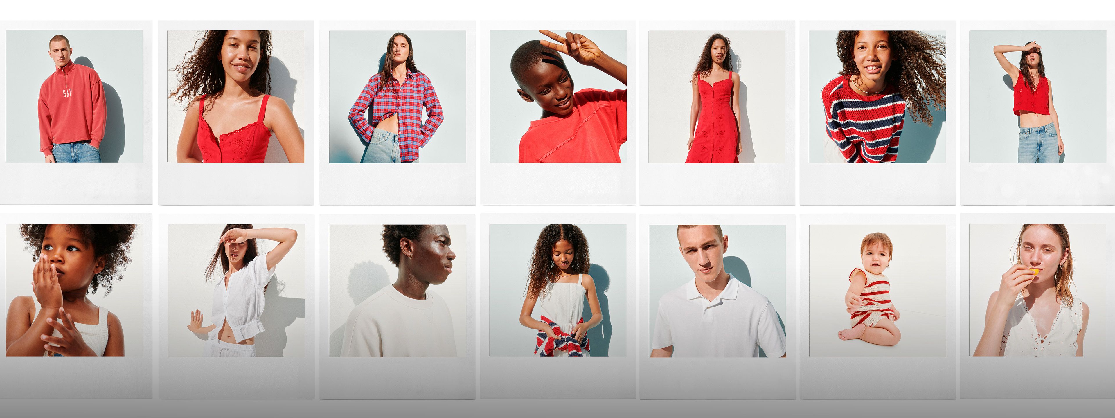 Red. White. And denim.