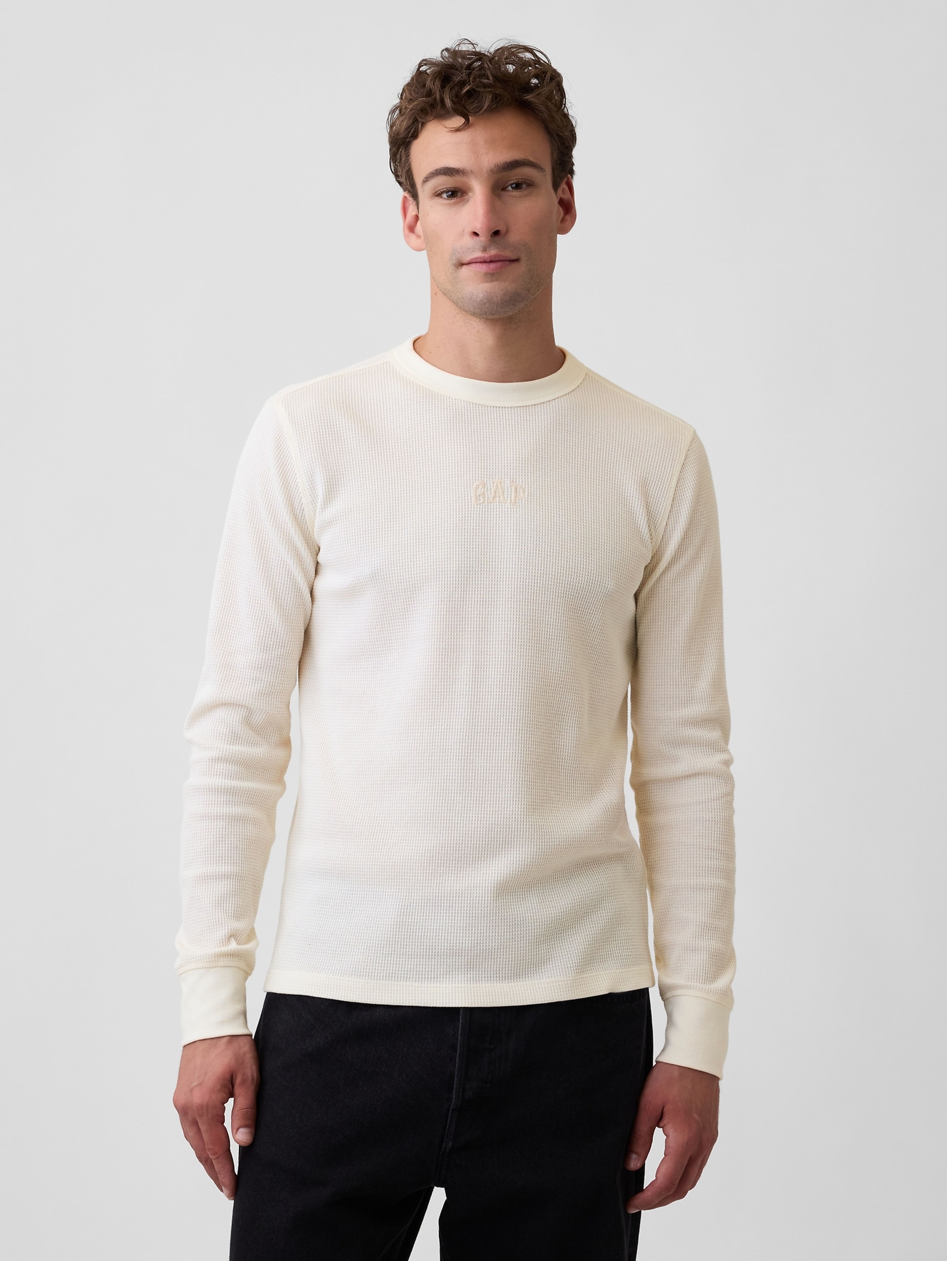 Waflowy T-shirt z logo - 001