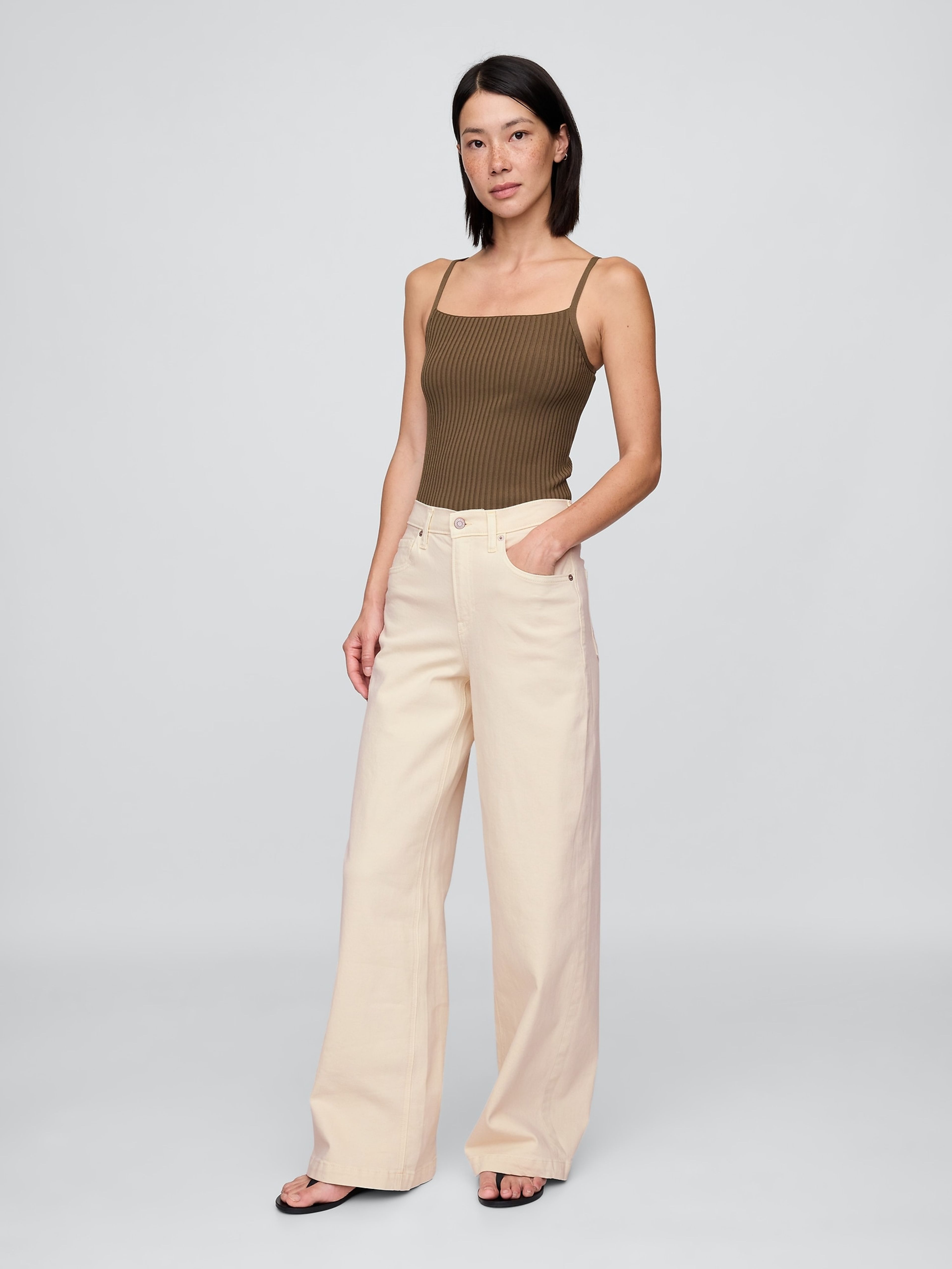 High Rise Stride Wide-Leg Jeans - 001