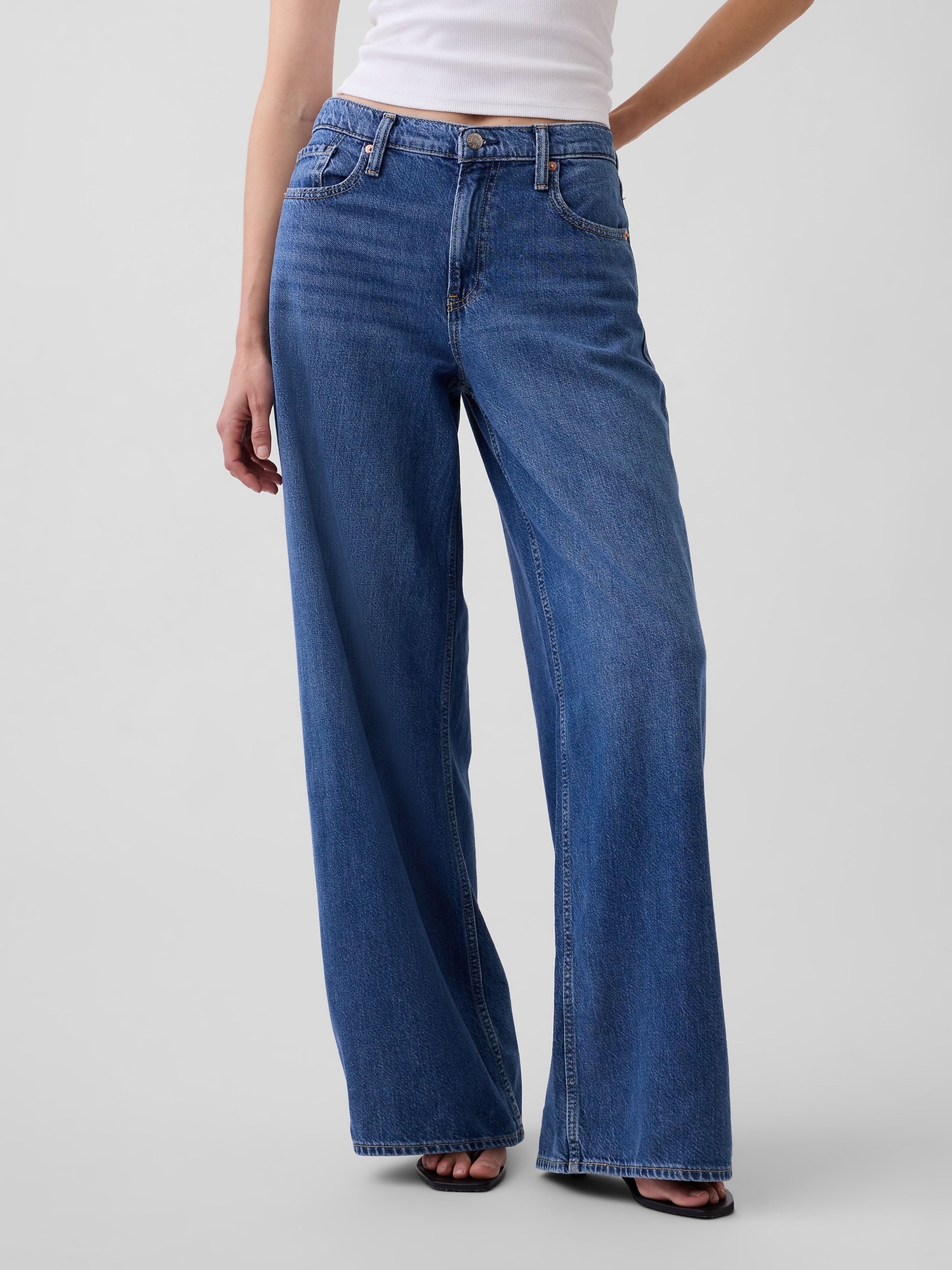 Mid Rise Baggy UltraSoft Jeans - 002