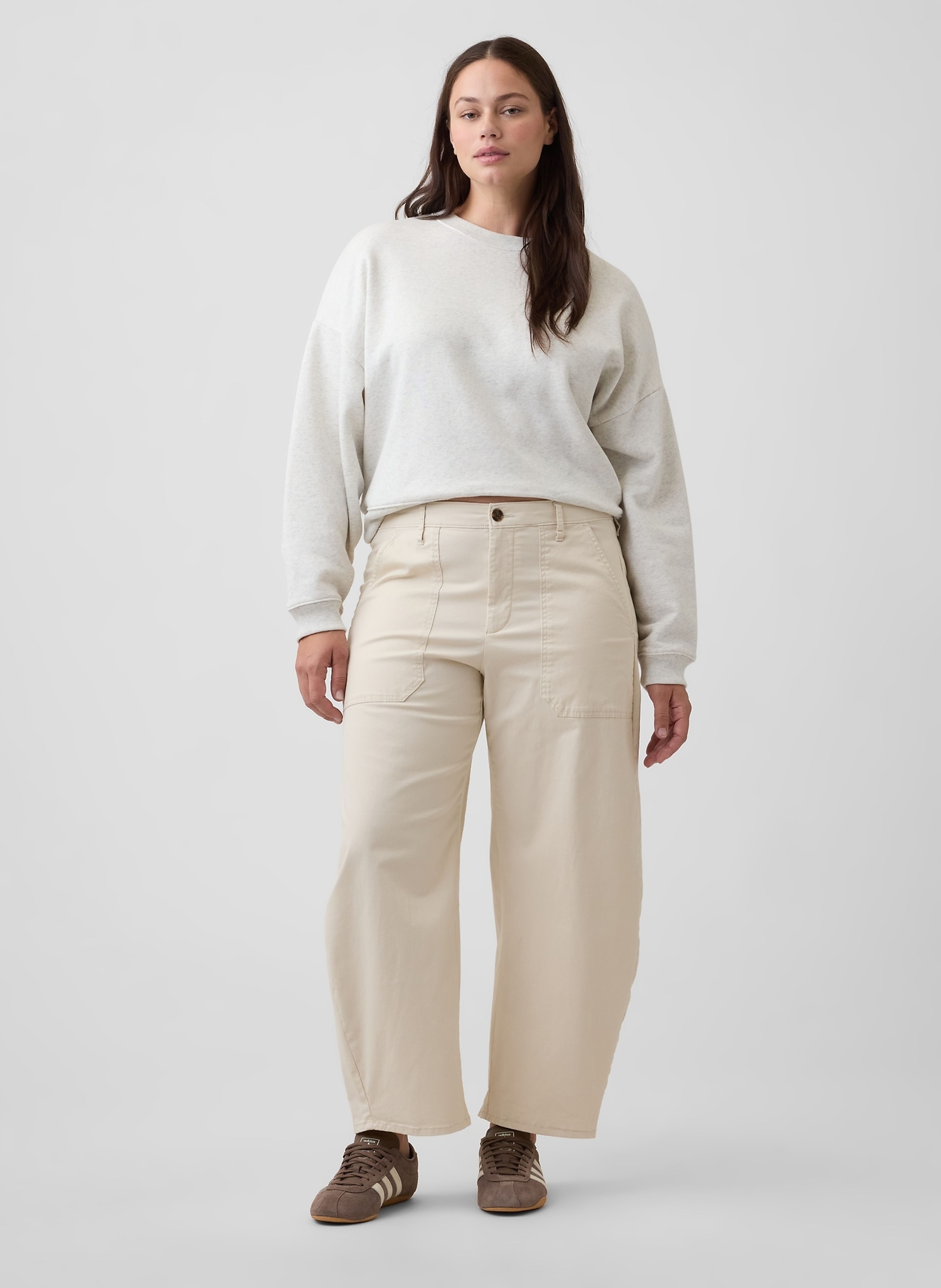 Mid Rise barrel khakibroek - 005