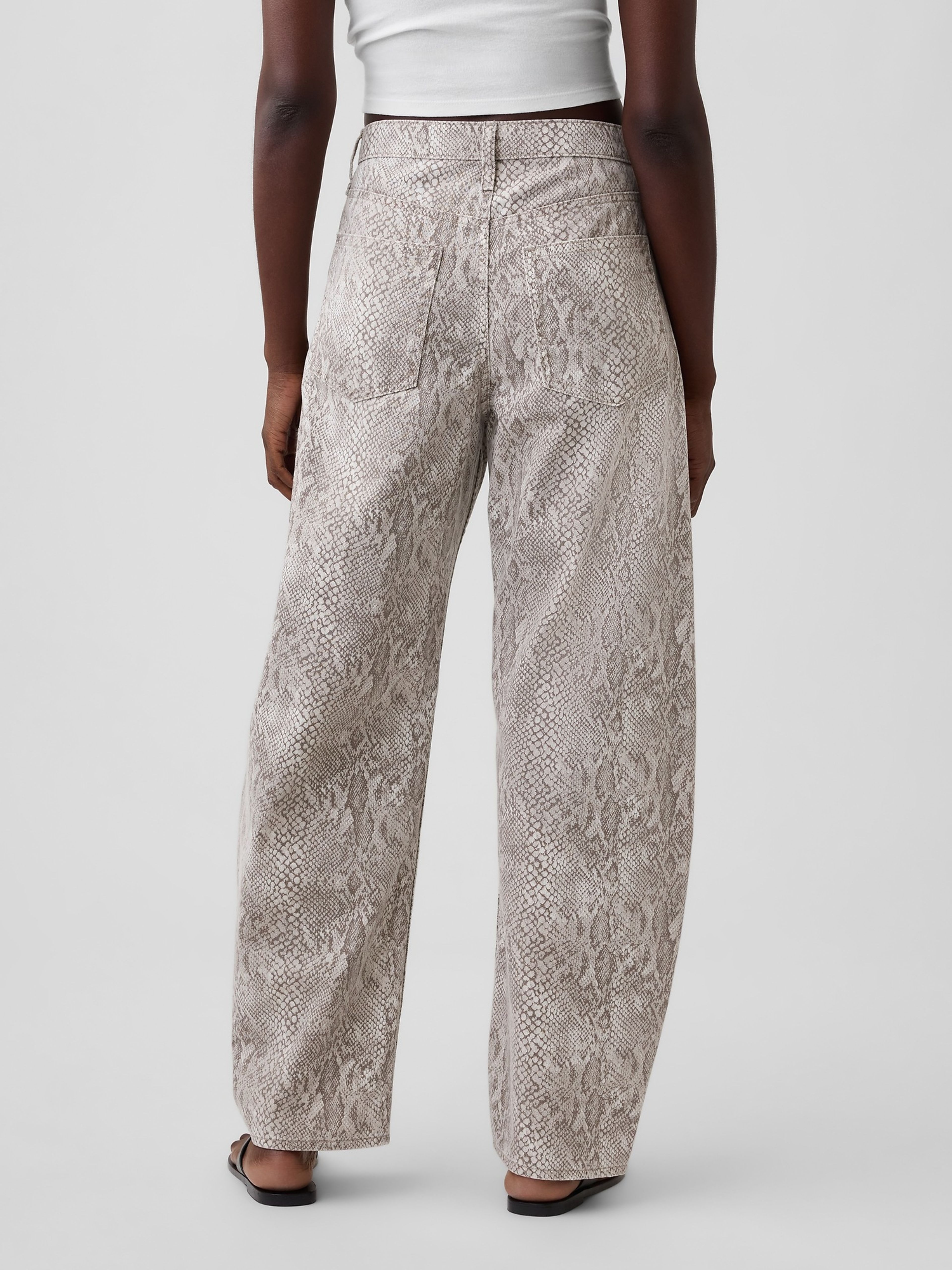 High Rise Barrel Jeans gemustert - 004