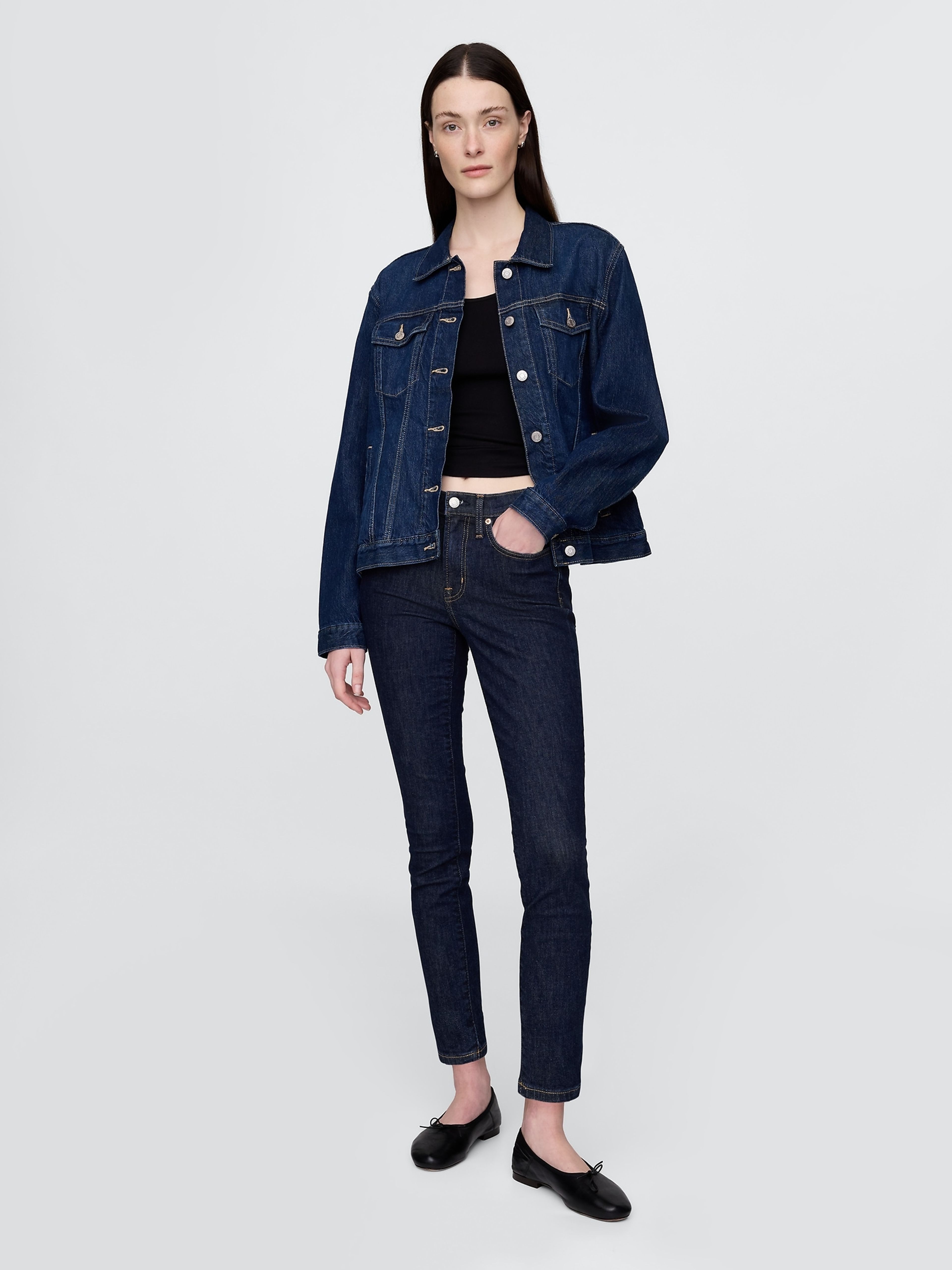 Jeans Mid Rise True Skinny - 001