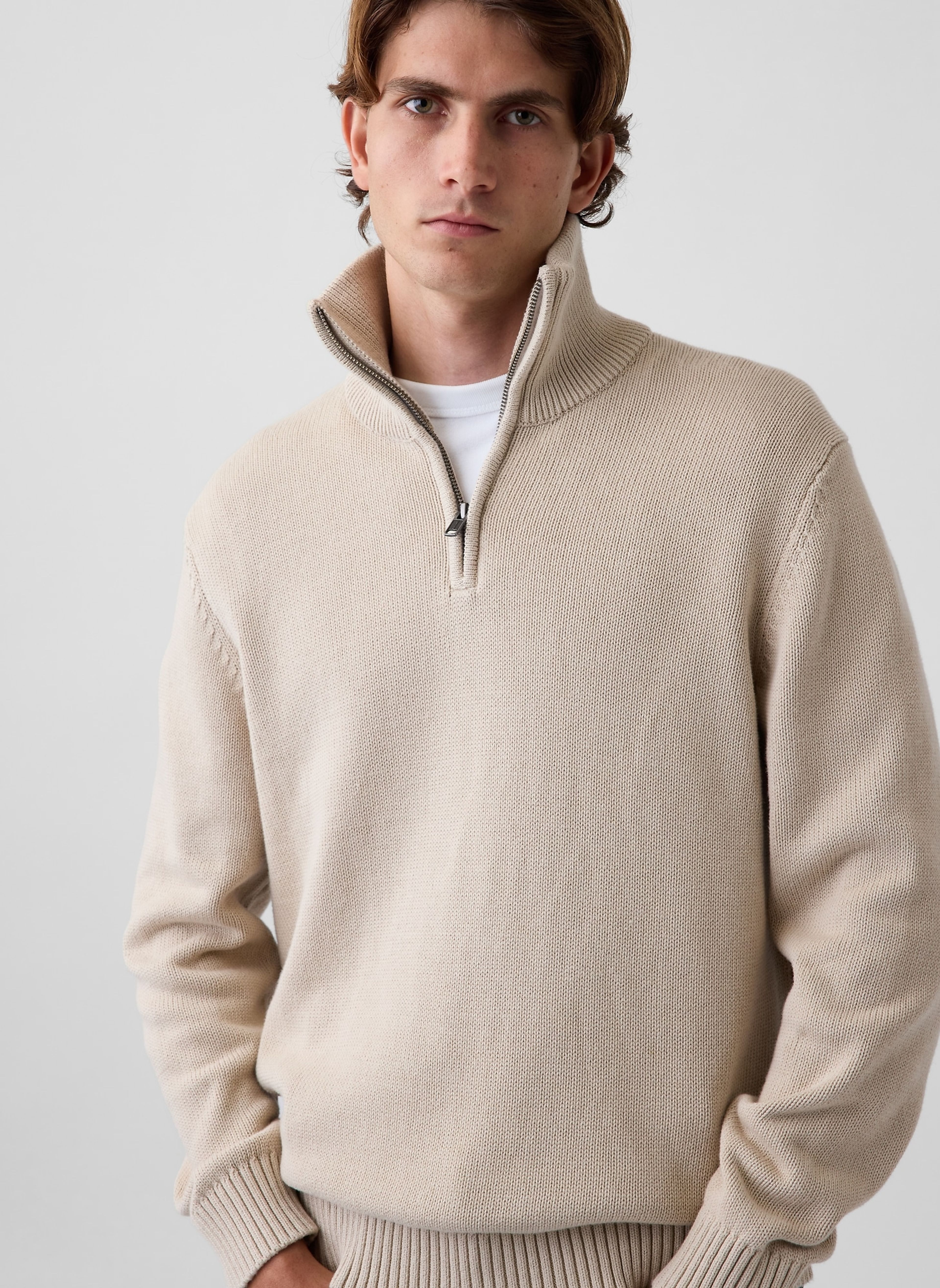 Pletený sveter na zips - 004