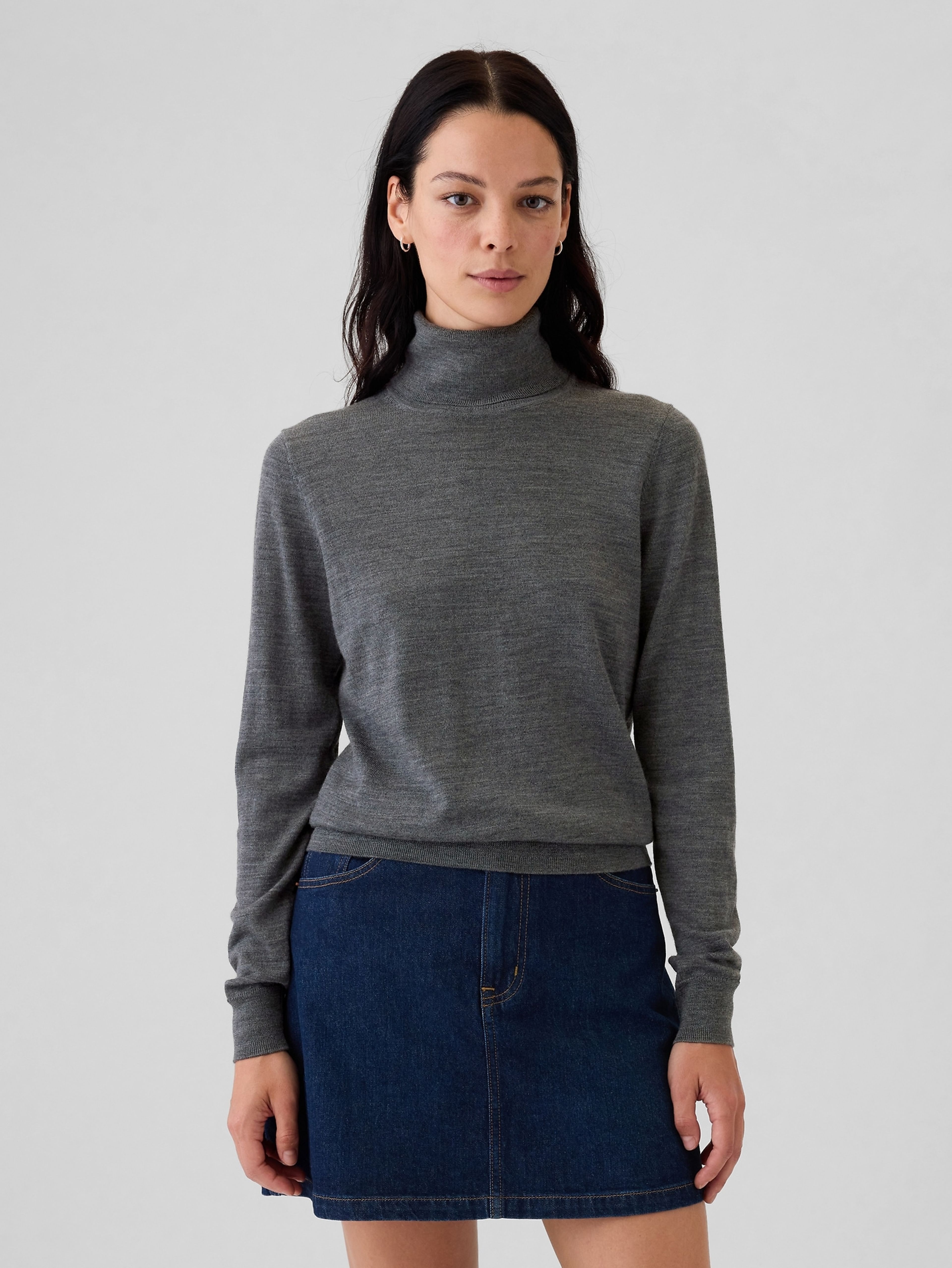 Merinowolle Rollkragenpullover