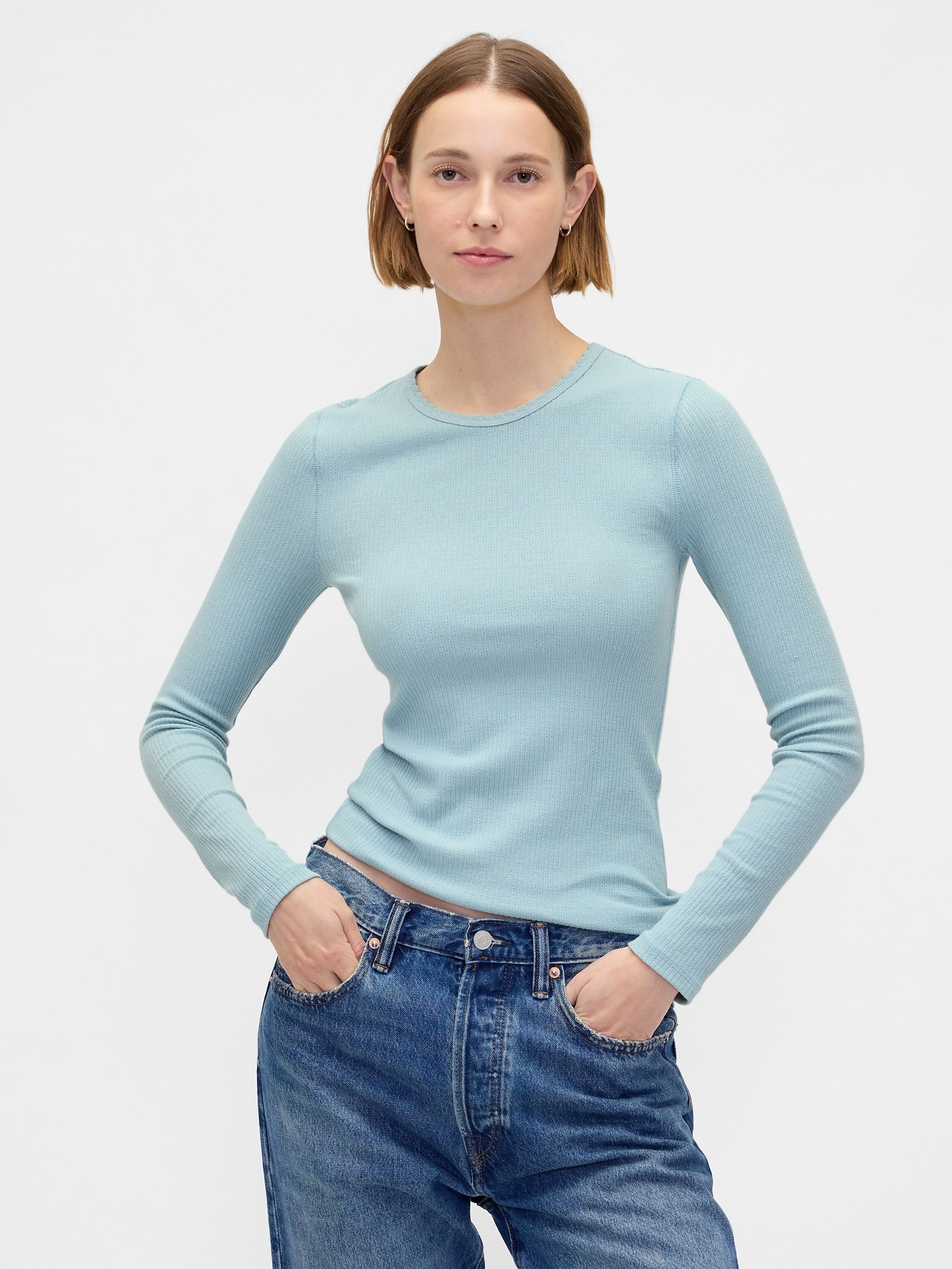 Prążkowany T-shirt