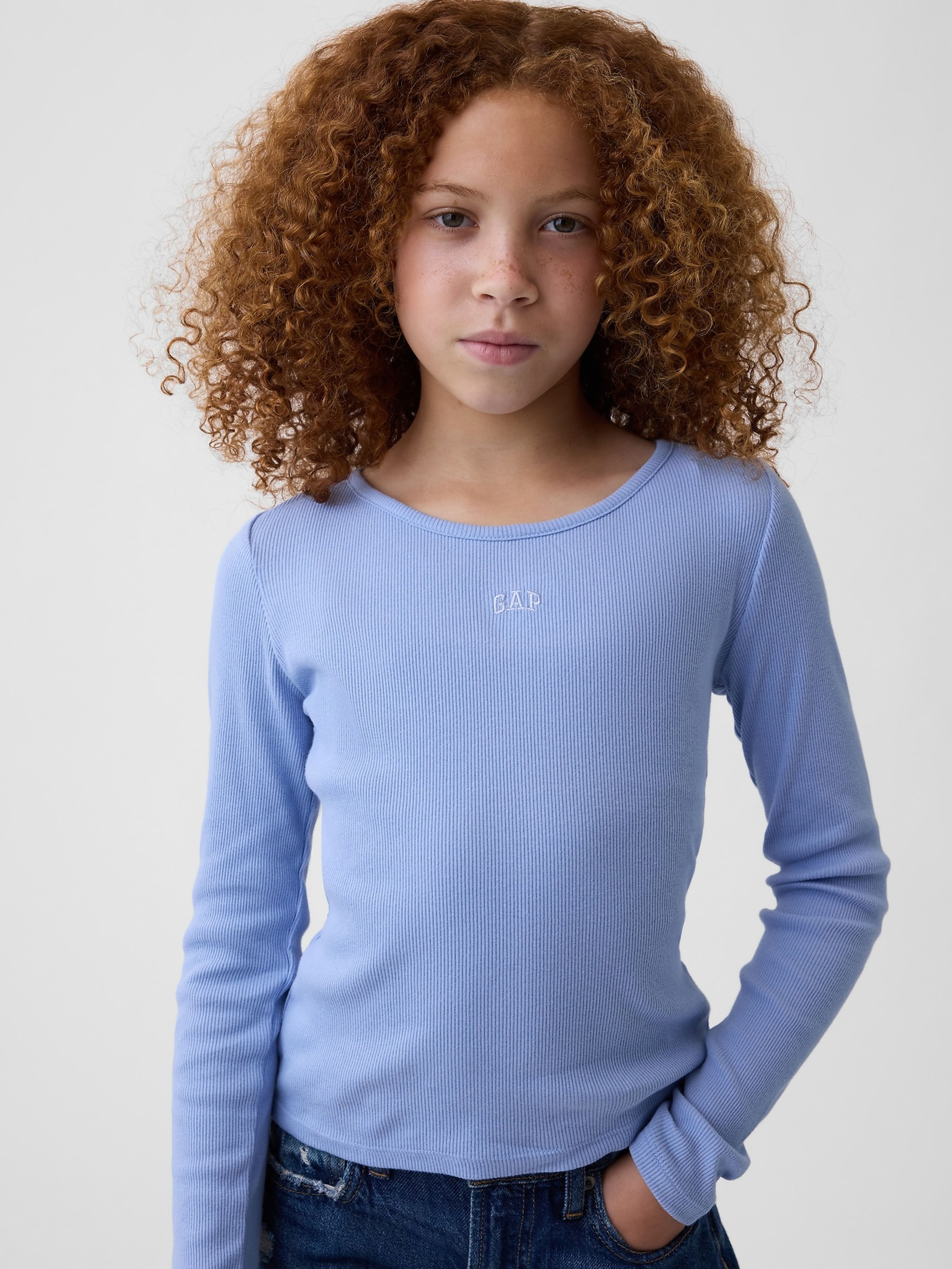 Camiseta acanalada infantil con logo - 001