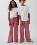Dziecięce flanelowe spodnie piżamowe unisex-Czerwony - 001