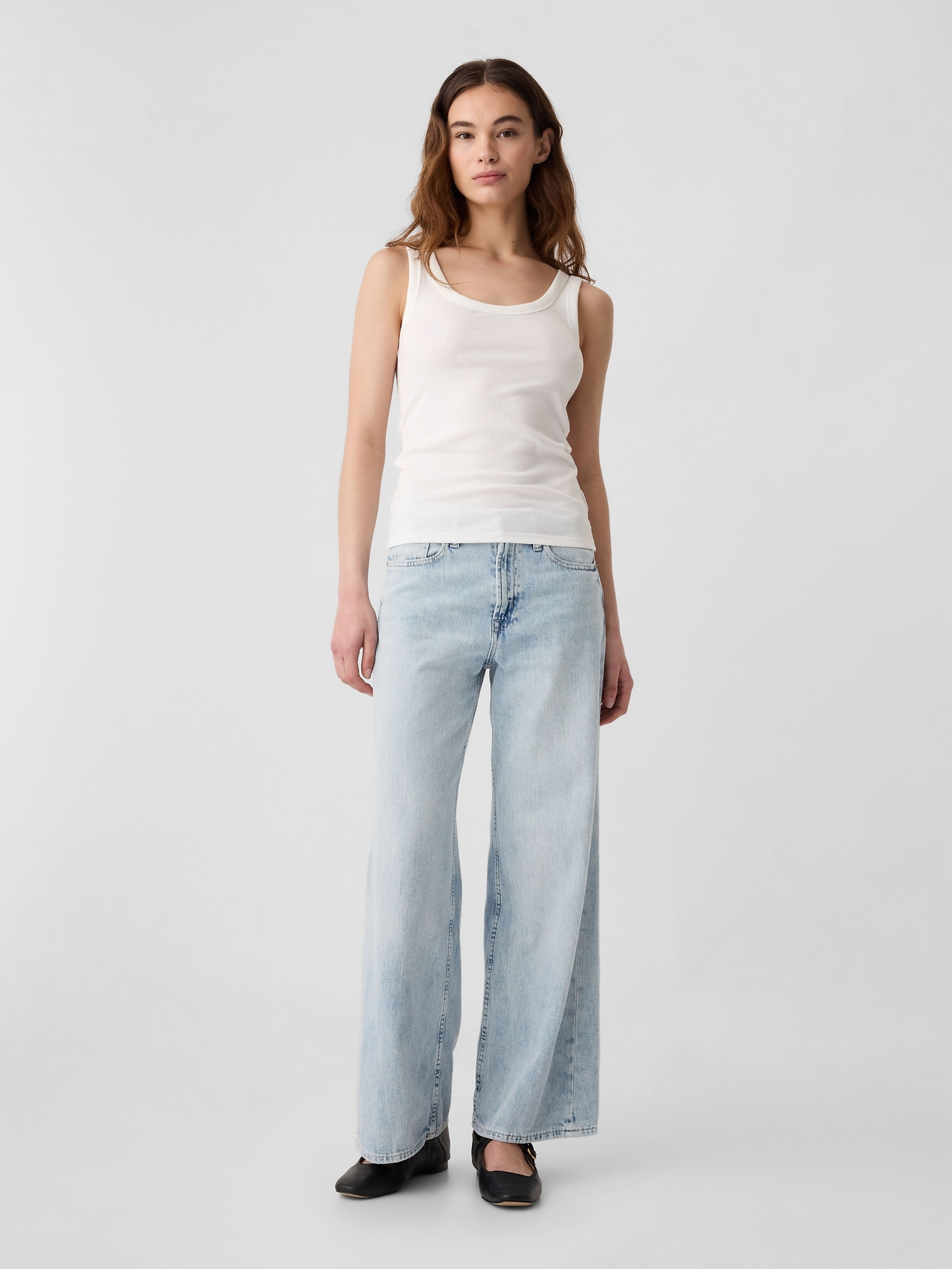 Blugi wide leg High Rise