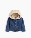 Baby geacă din denim sherpa-Bleumarin - 001