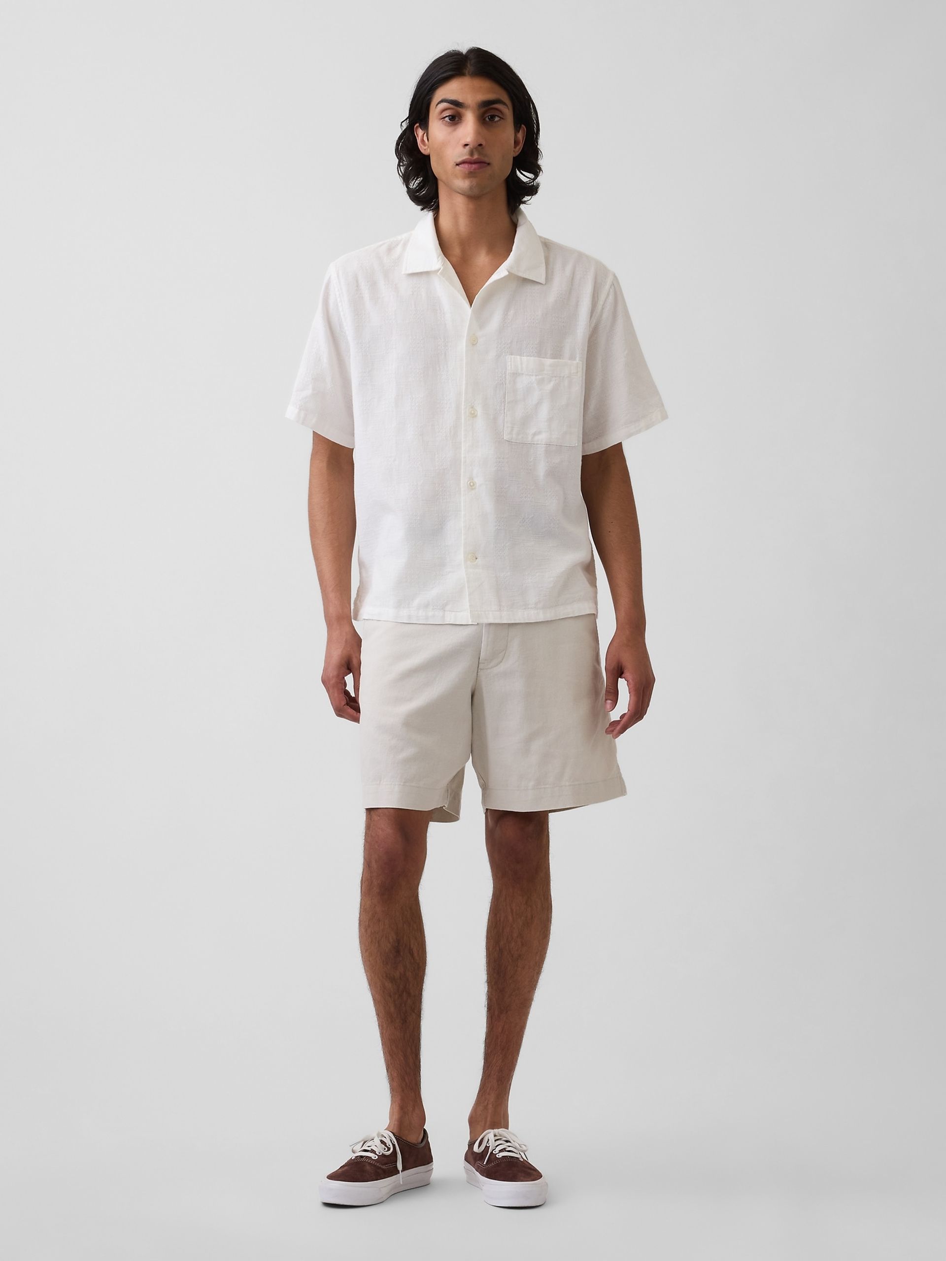 Short en mélange de lin - 001