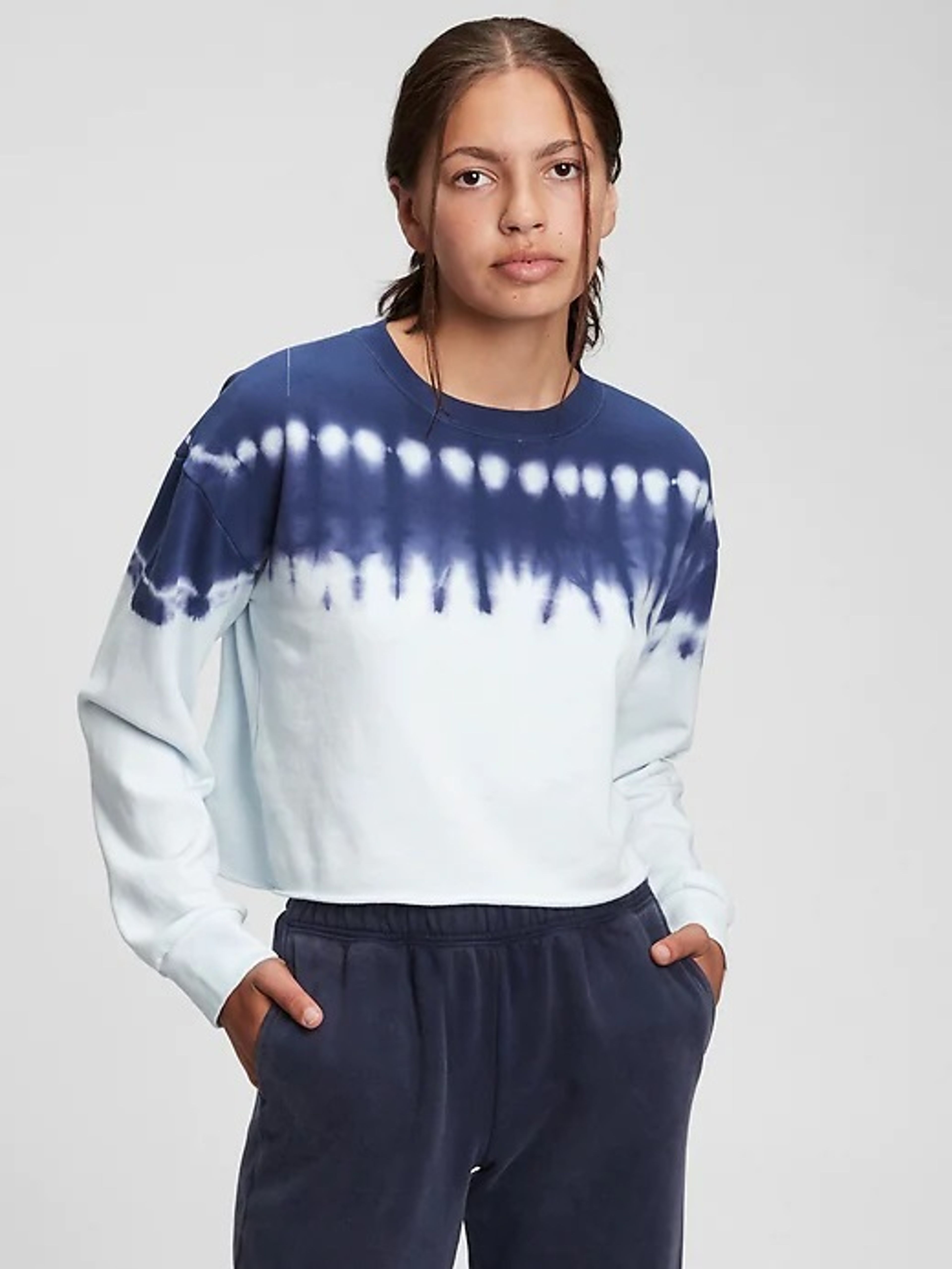 Teen cropped cutoff pulóver