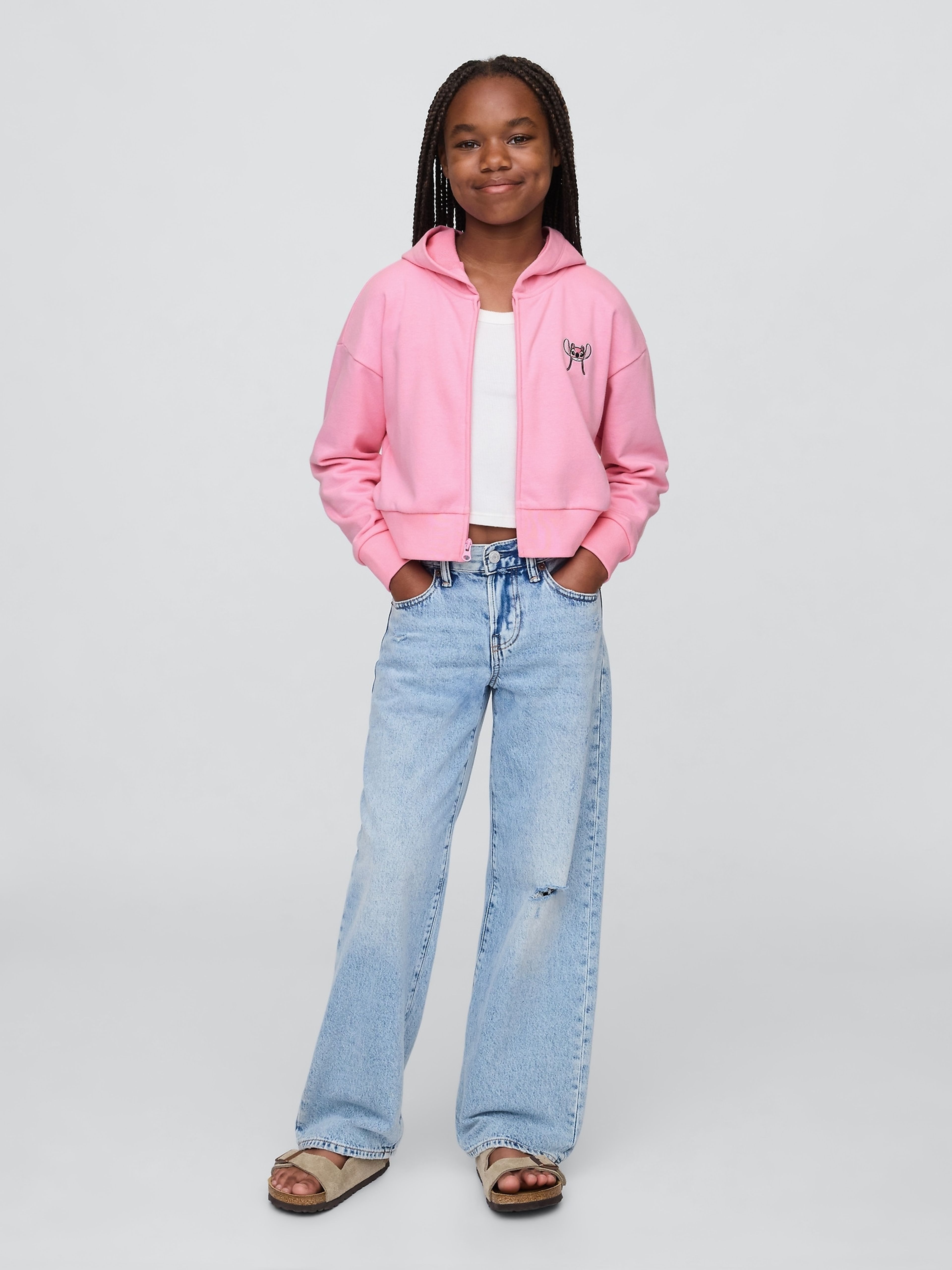 Detská crop mikina Gap × Lilo & Stitch VintageSoft - 003