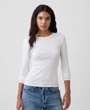 T-shirt en maille côtelée-Blanc - 002