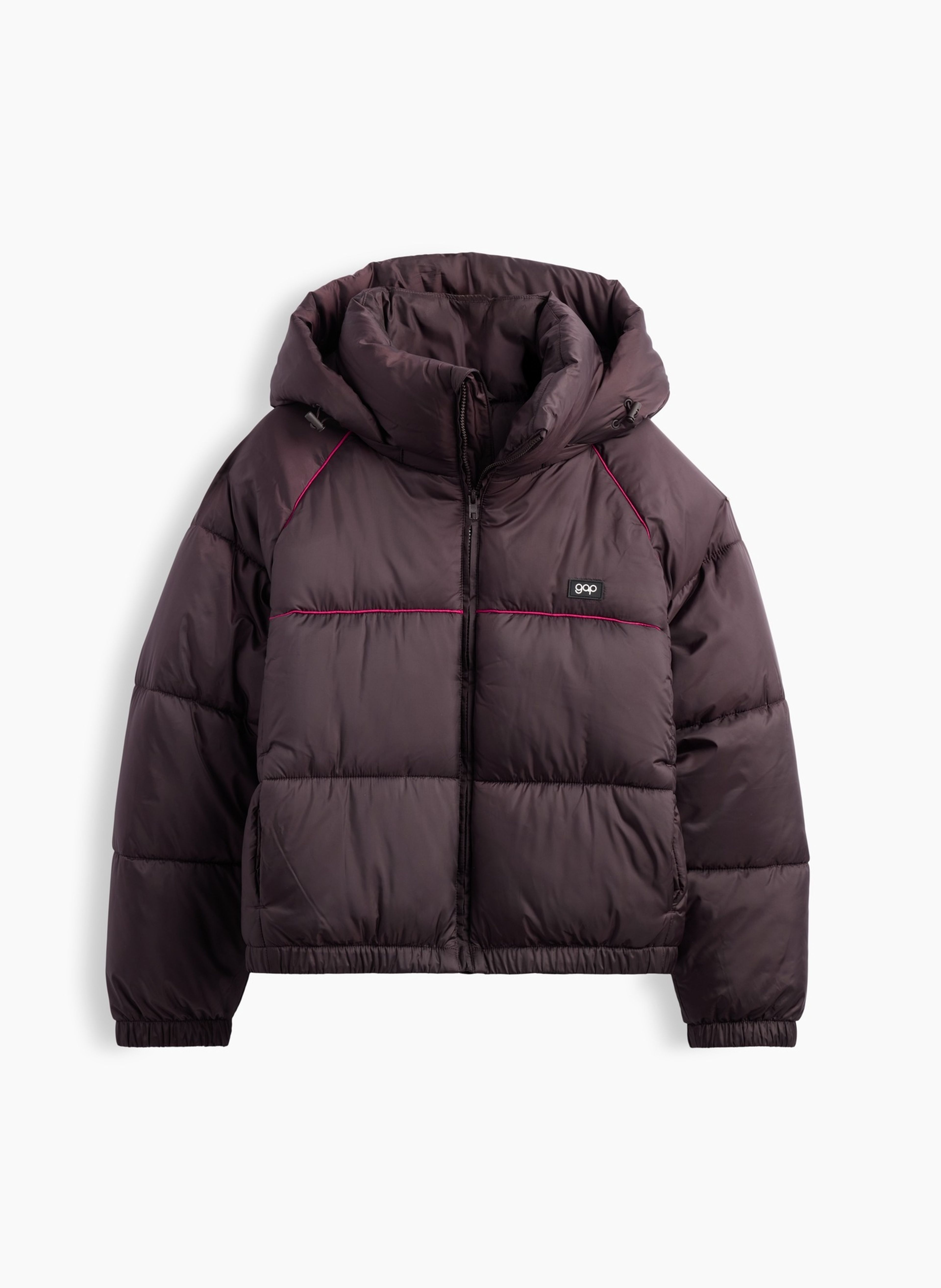 Oversize crop prešívaná bunda s logom - 005